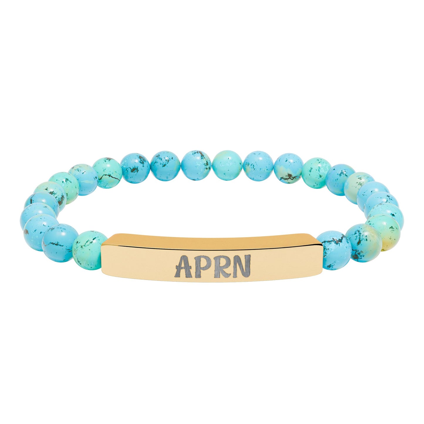 APRN Natural Stone Engraved Bar Bracelet