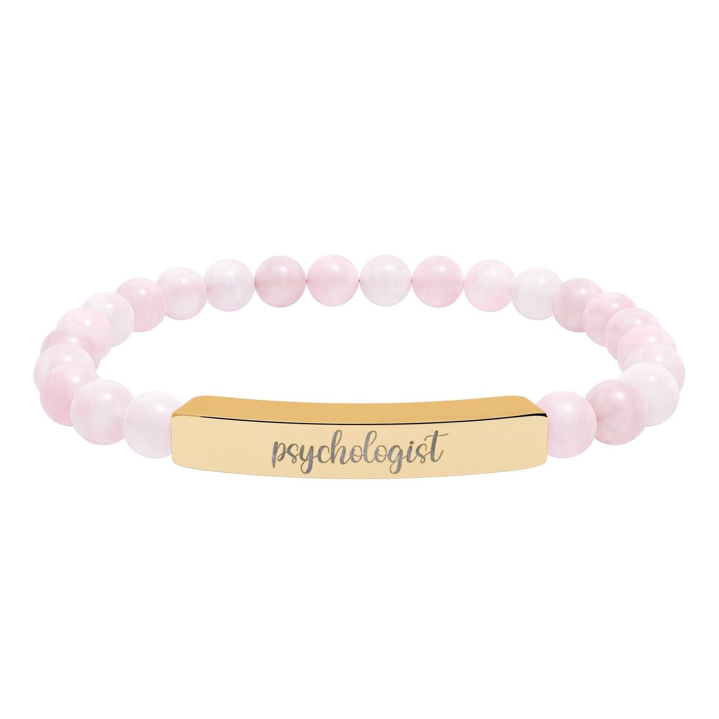 Psychologist Natural Stone Engraved Bar Bracelet Printify