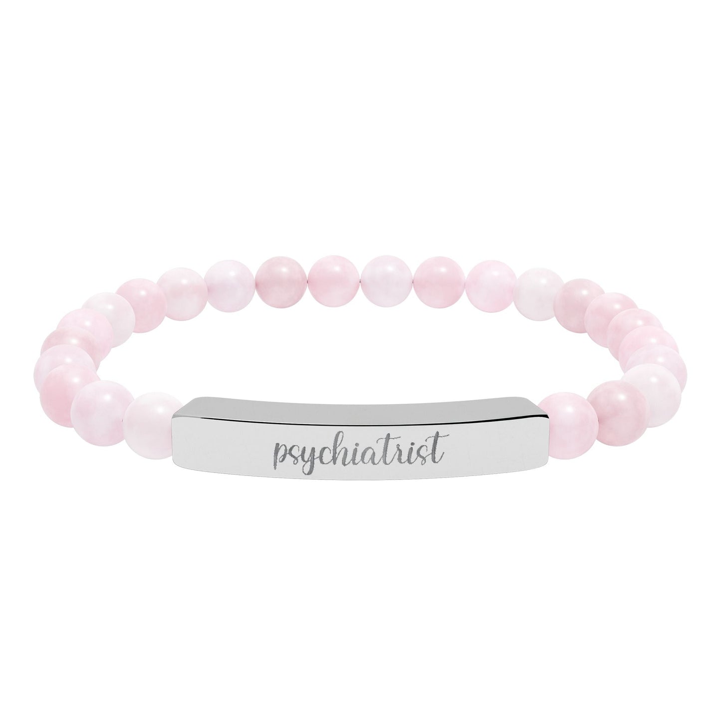 Psychiatrist Natural Stone Engraved Bar Bracelet Printify