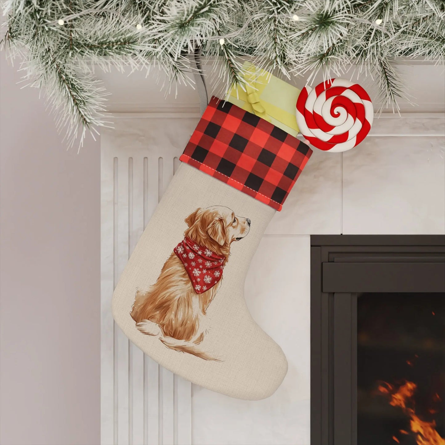 Golden Retriever Christmas Stocking - Personalization Available! - MindLyssMoments LLC