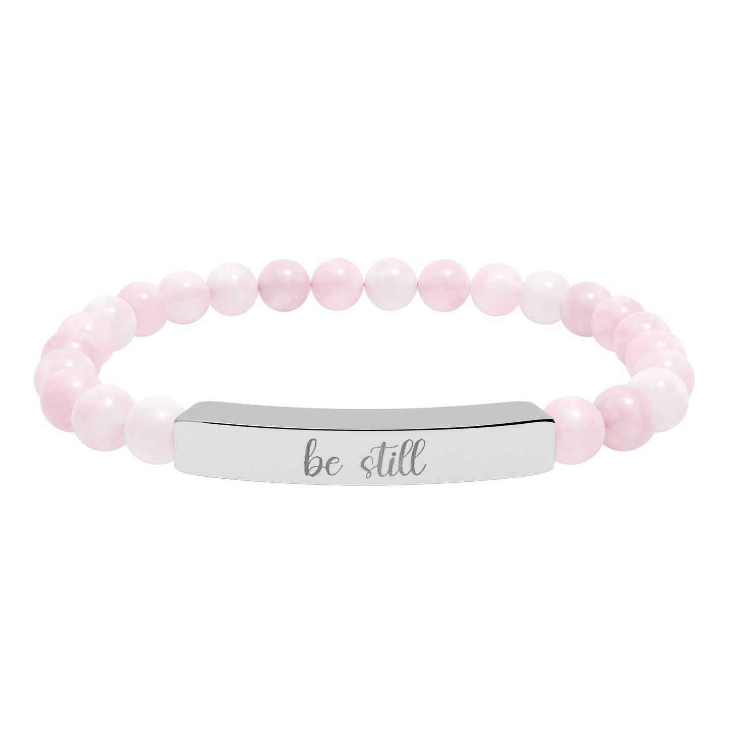 Be Still Natural Stone Engraved Bar Bracelet Printify