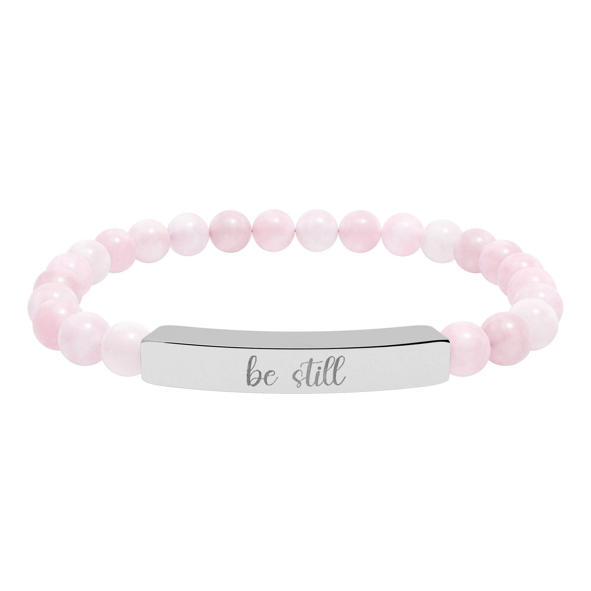 Be Still Natural Stone Engraved Bar Bracelet Printify