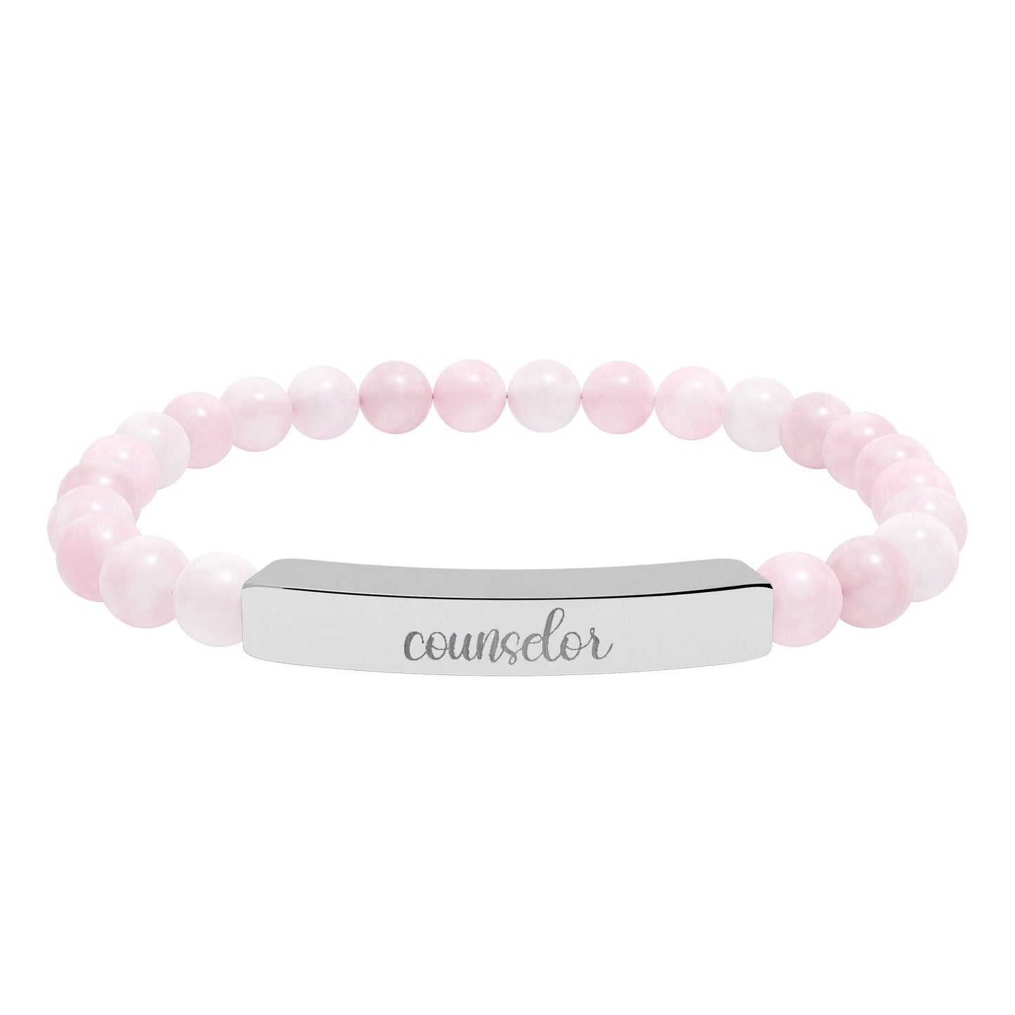 Counselor Natural Stone Engraved Bar Bracelet Printify