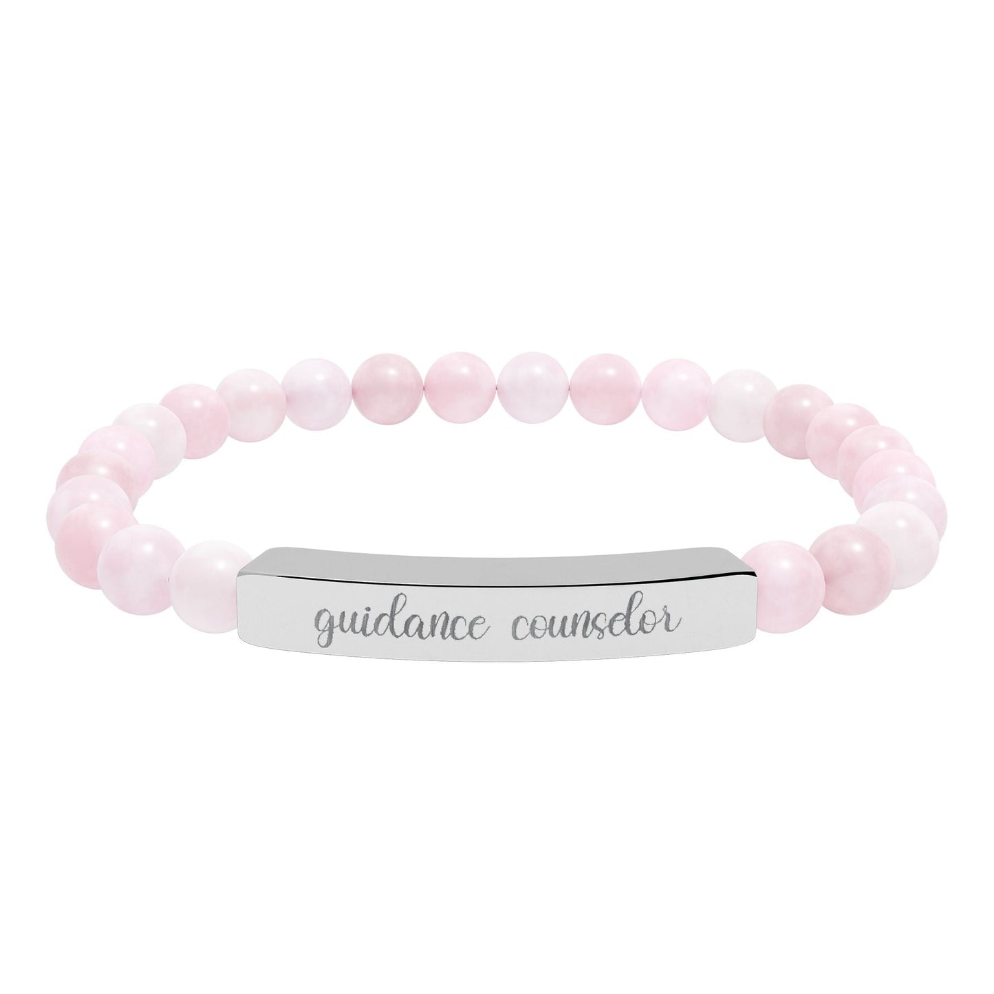 Guidance Counselor Natural Stone Engraved Bar Bracelet Printify