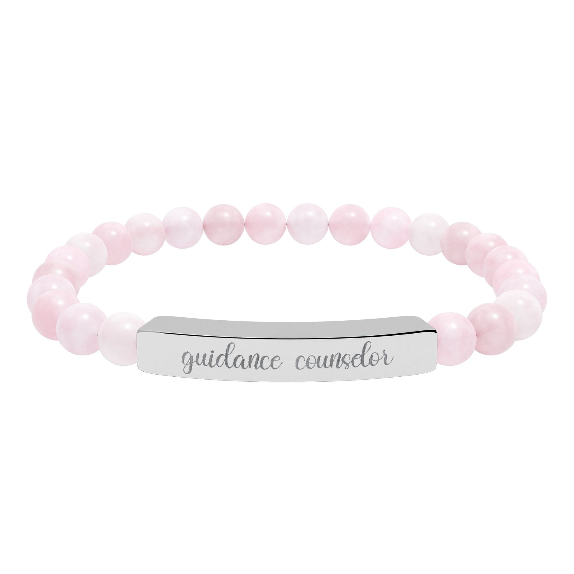 Guidance Counselor Natural Stone Engraved Bar Bracelet Printify