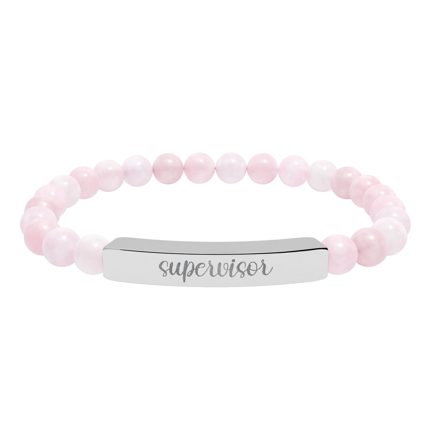 Supervisor Engraved Natural Stone Bar Bracelet Printify