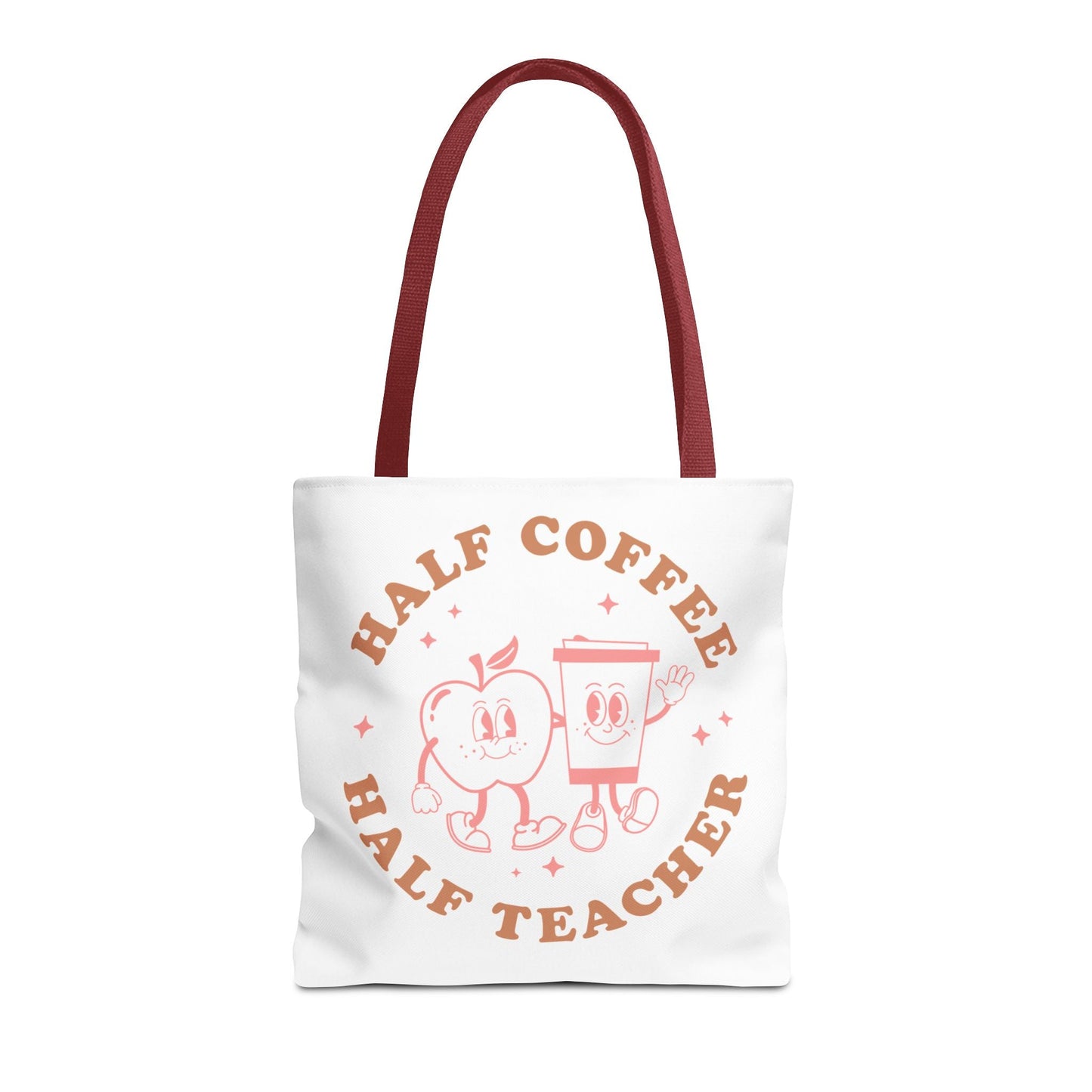 Half Coffee Half Teacher Tote Printify