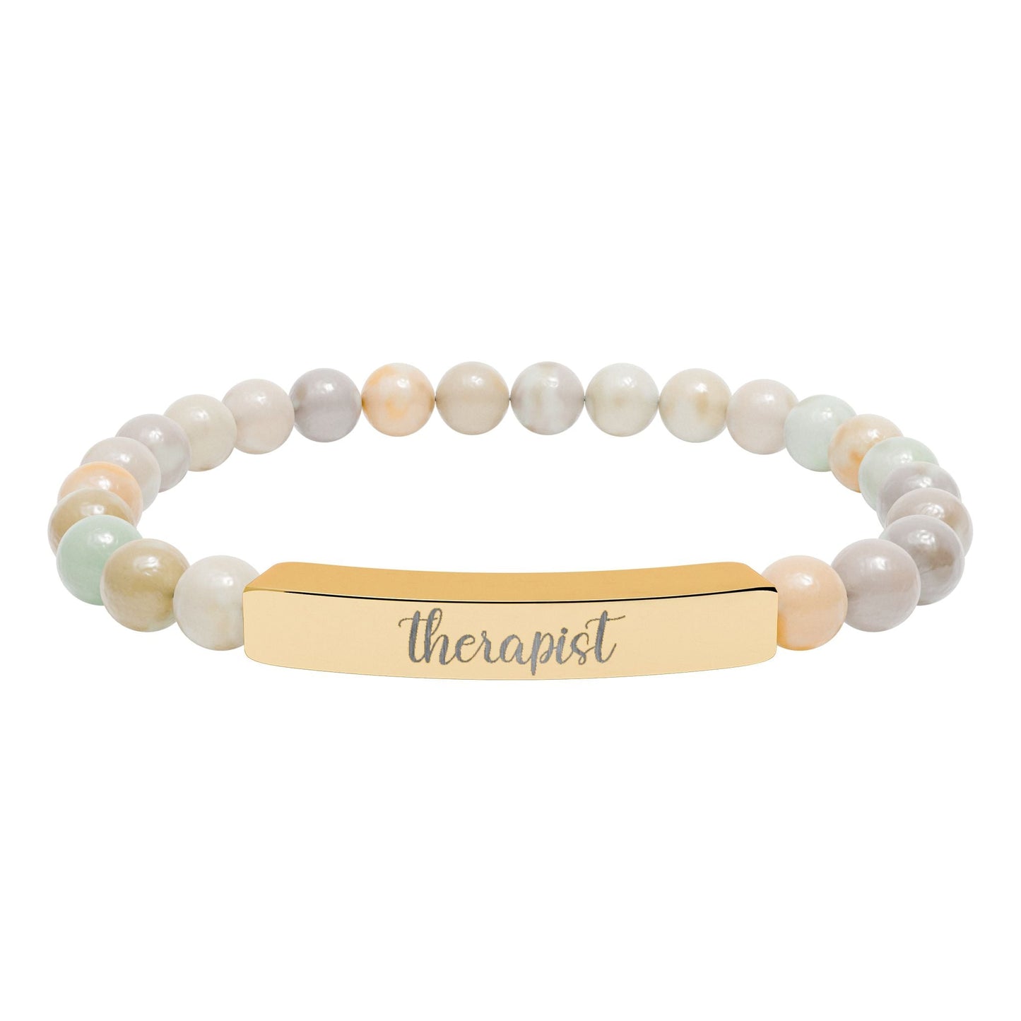 Therapist Natural Stone Bar Bracelet Printify