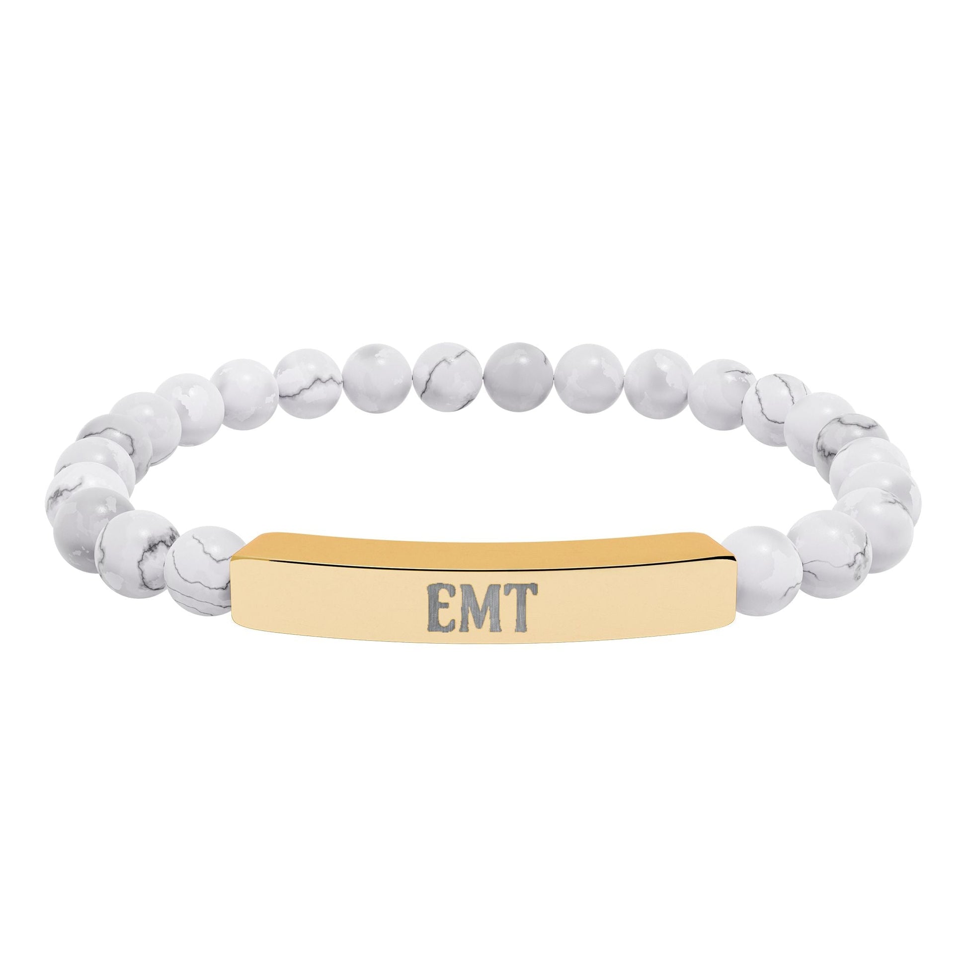 EMT Natural Stone Engraved Bar Bracelet Printify