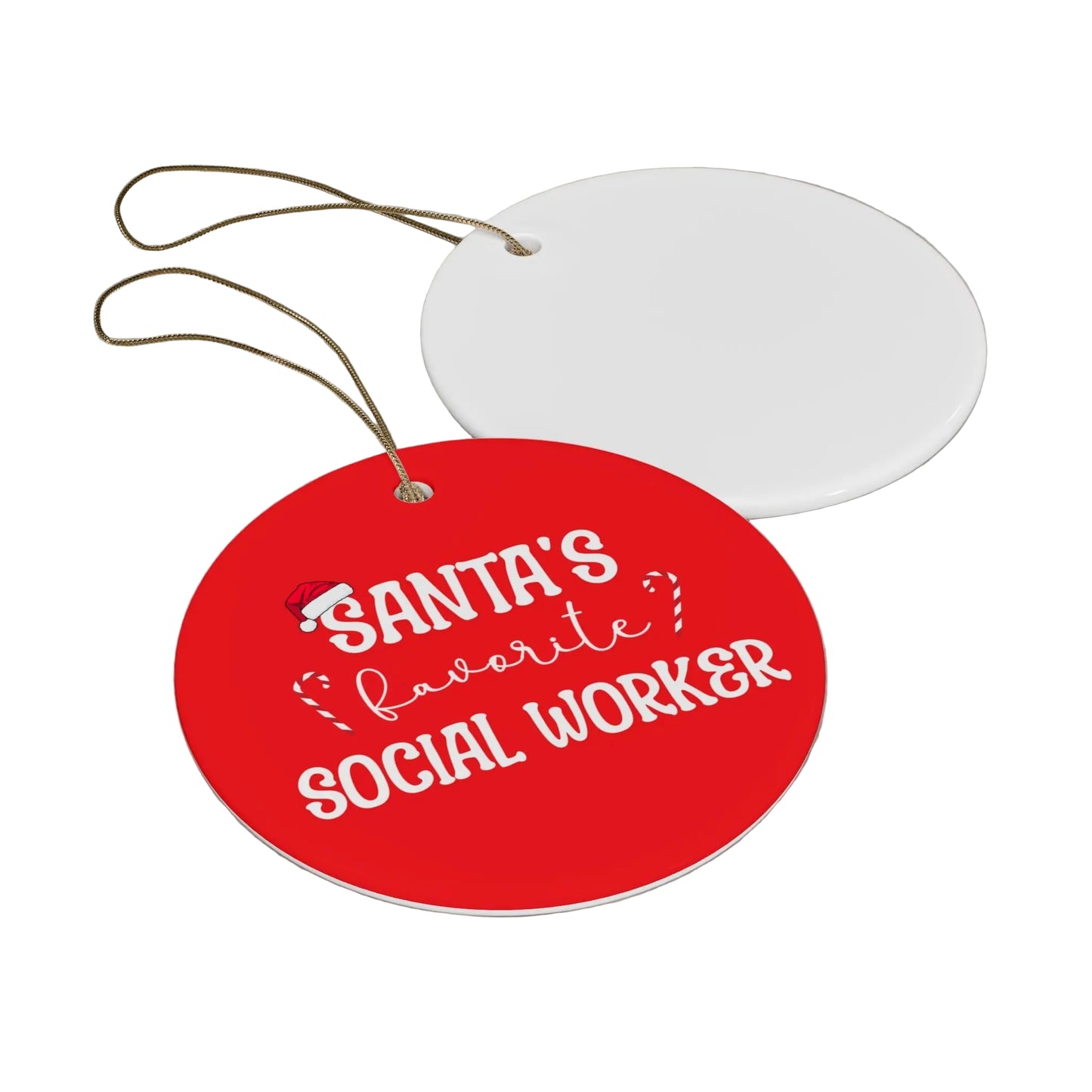 Santa's Favorite Social Worker Ornament Printify