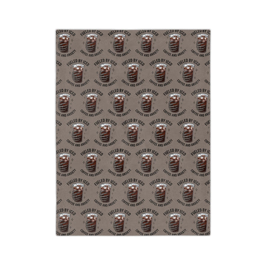 Fueled by Iced Coffee and Anxiety Blanket Printify