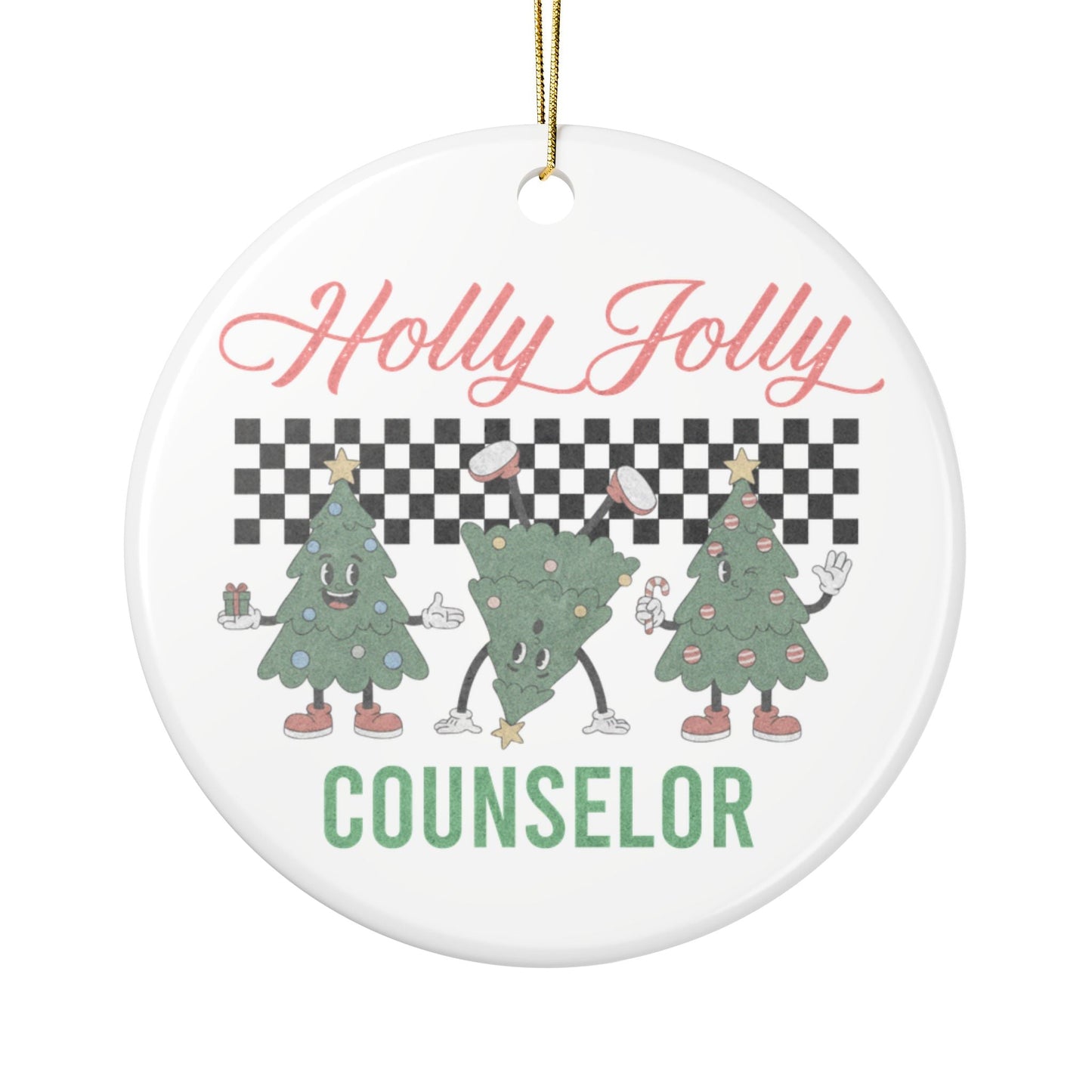 Holly Jolly Counselor Ornament Printify