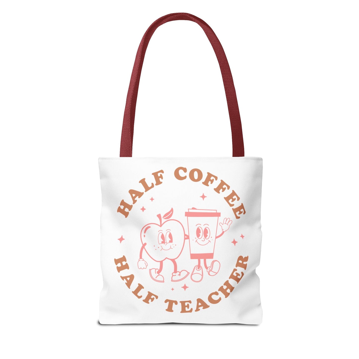 Half Coffee Half Teacher Tote Printify