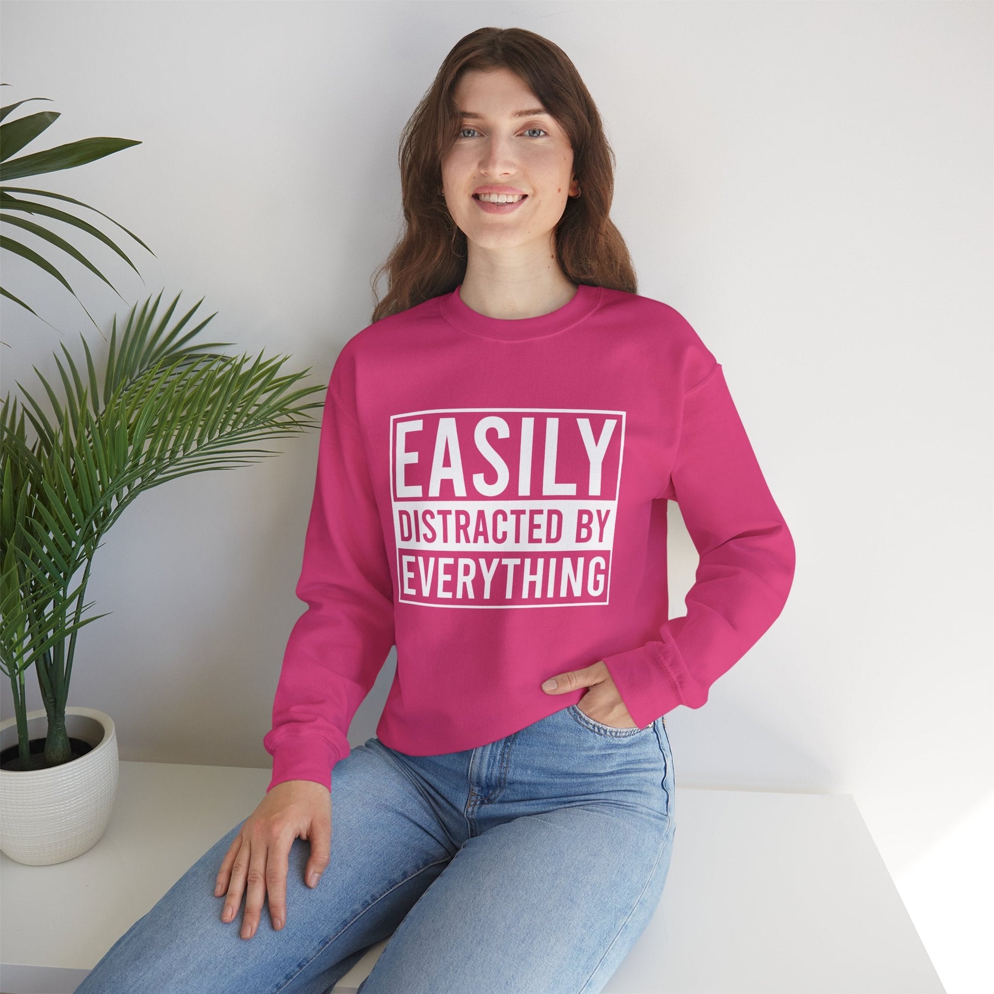 Easily Distracted by Everything Crewneck Printify
