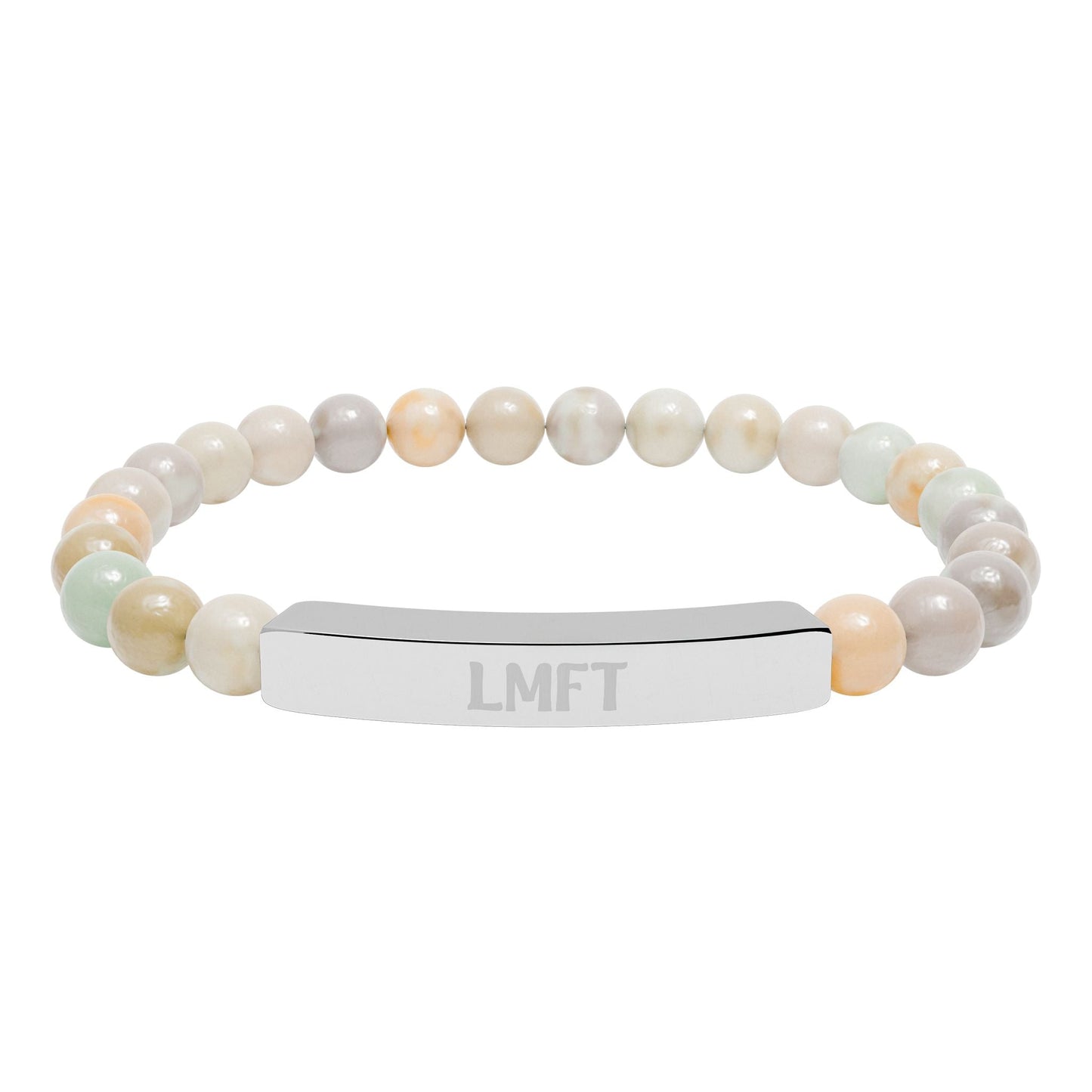 LMFT Natural Stone Stretch Bar Bracelet Printify