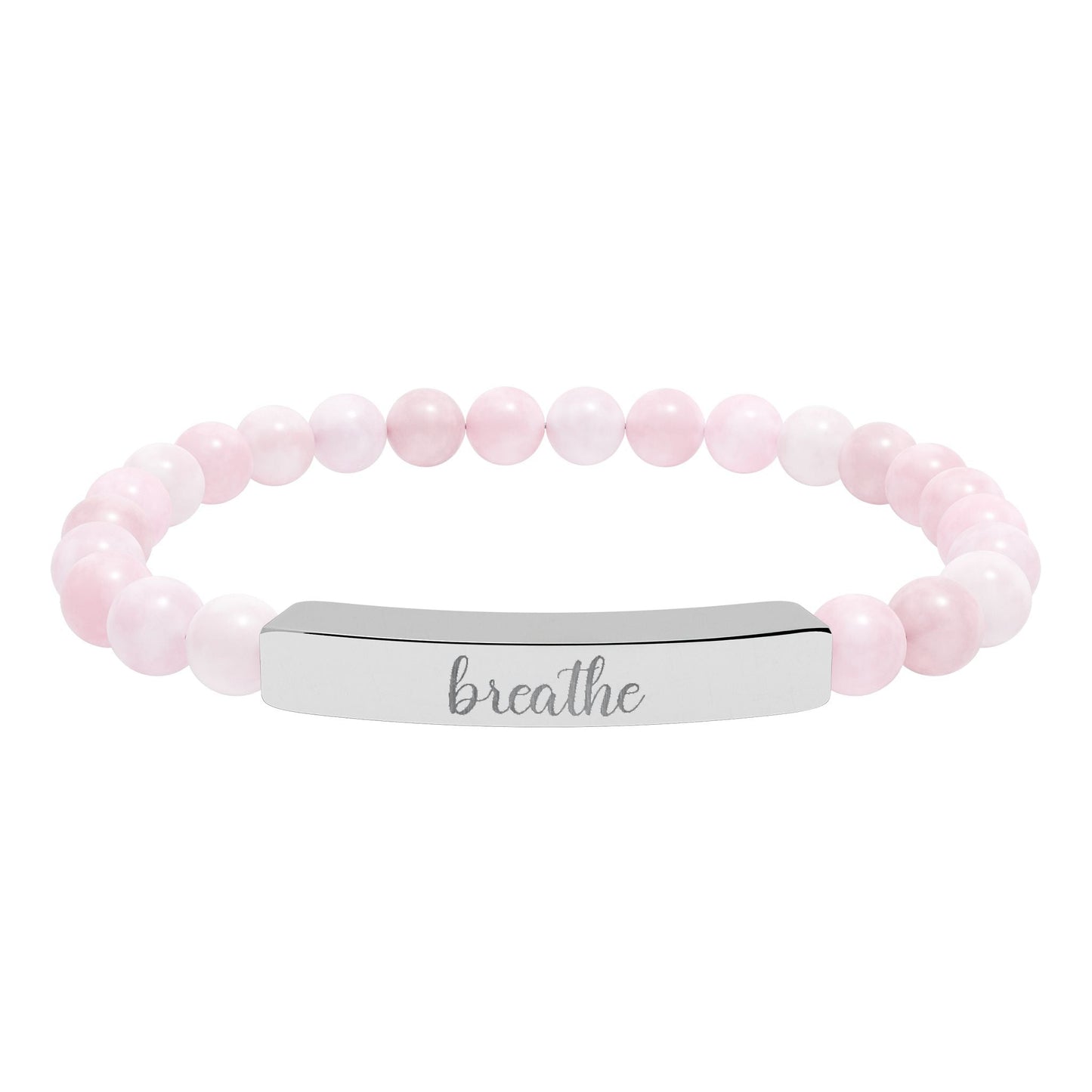 Breathe Engraved Natural Stone Bar Bracelet Printify