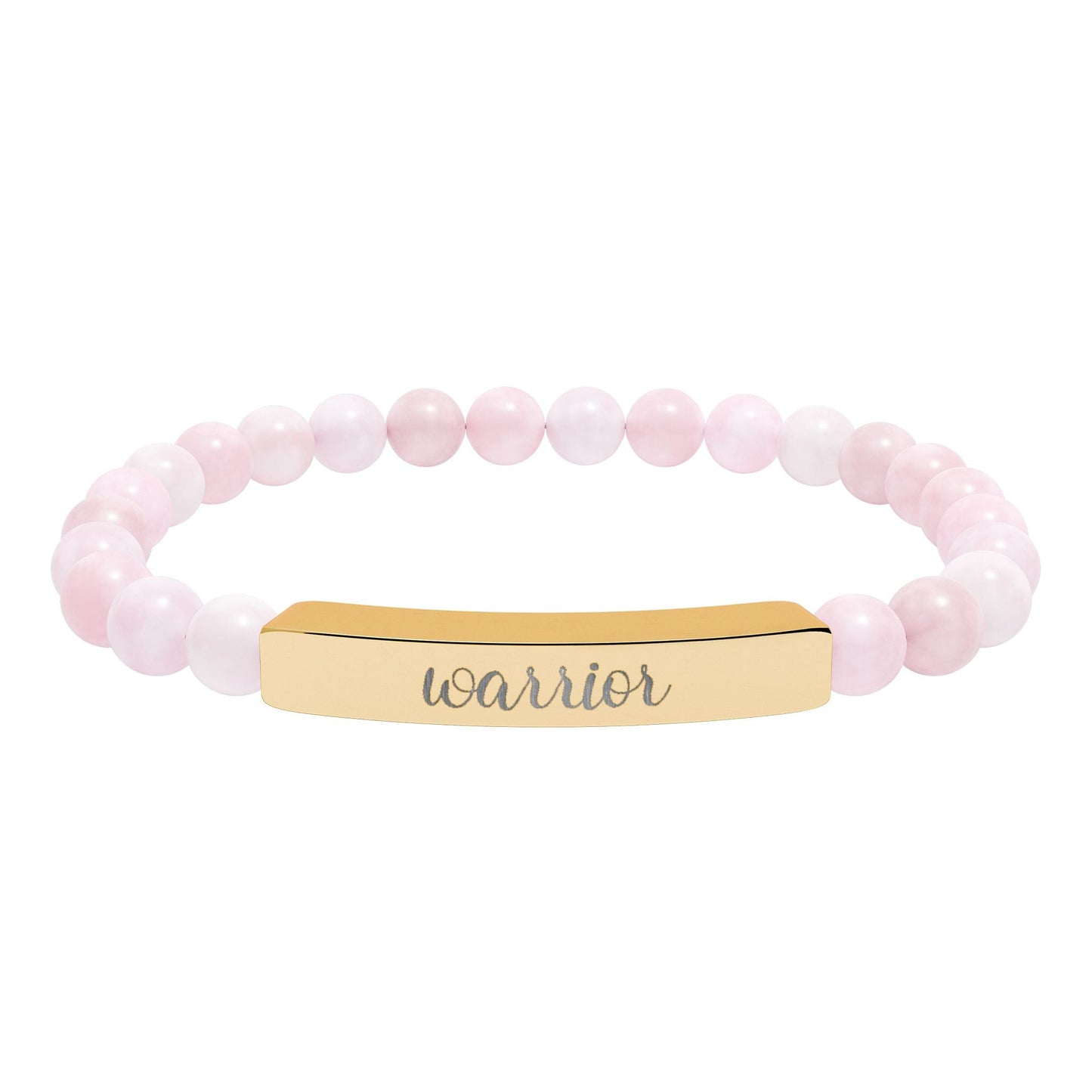 Warrior Natural Stone Engraved Bar Bracelet Printify