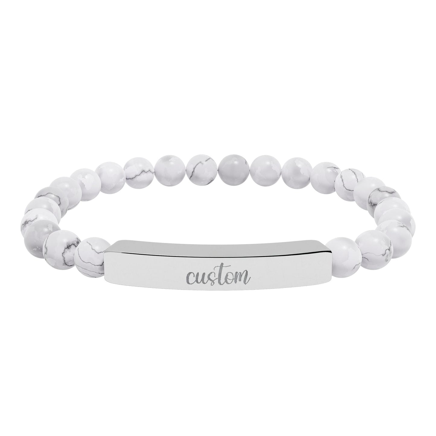 Custom Engraved Natural Stone Bar Bracelet Printify
