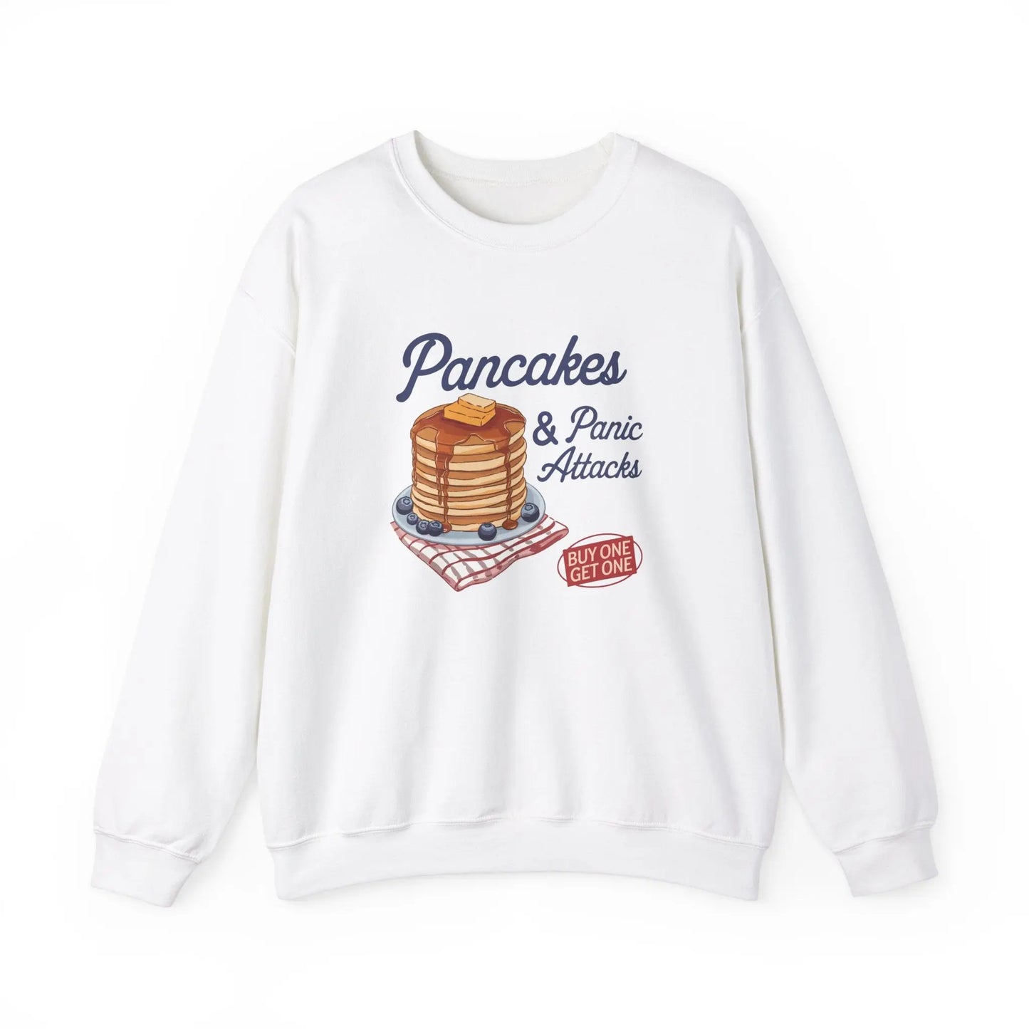 Pancakes and Panic Attacks Crewneck - MindLyssMoments LLC
