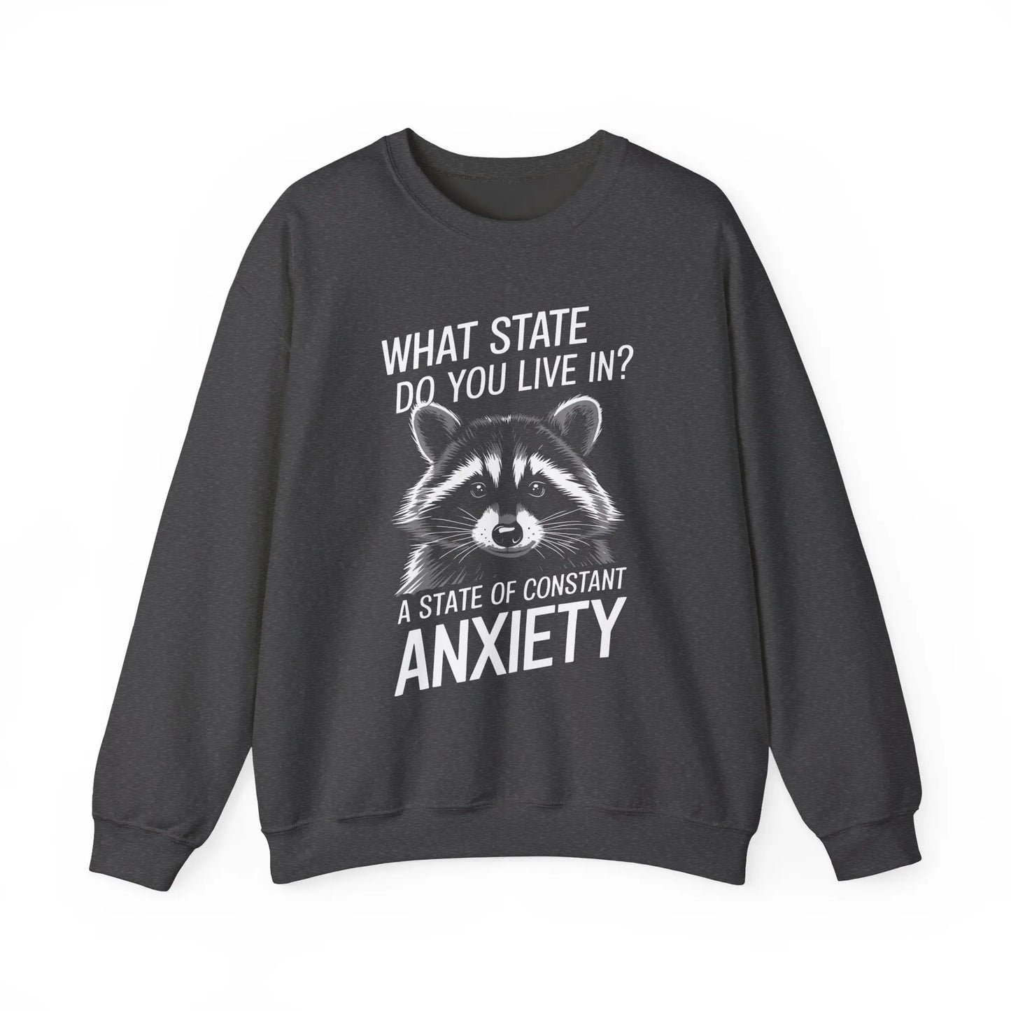 What State Do You Live In? A State of Constant Anxiety Crewneck - MindLyssMoments LLC