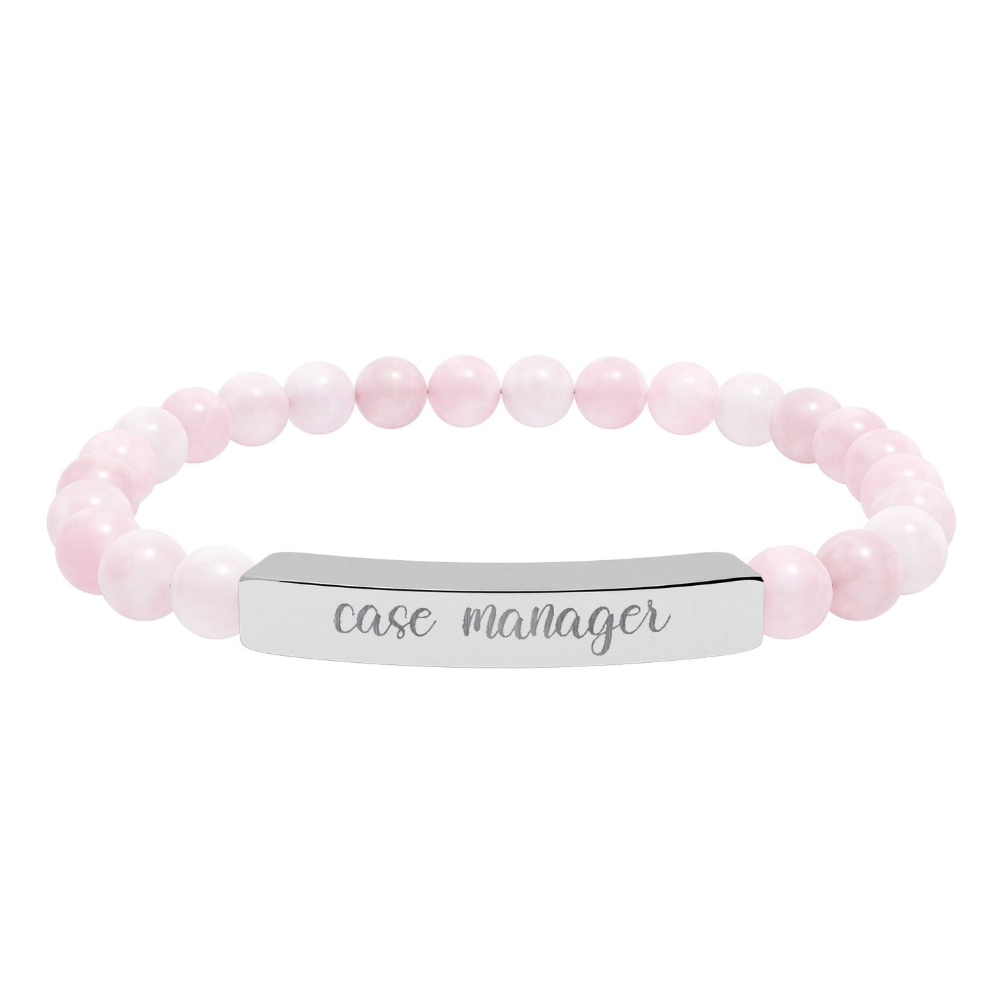 Case Manager Natural Stone Engraved Bar Bracelet Printify