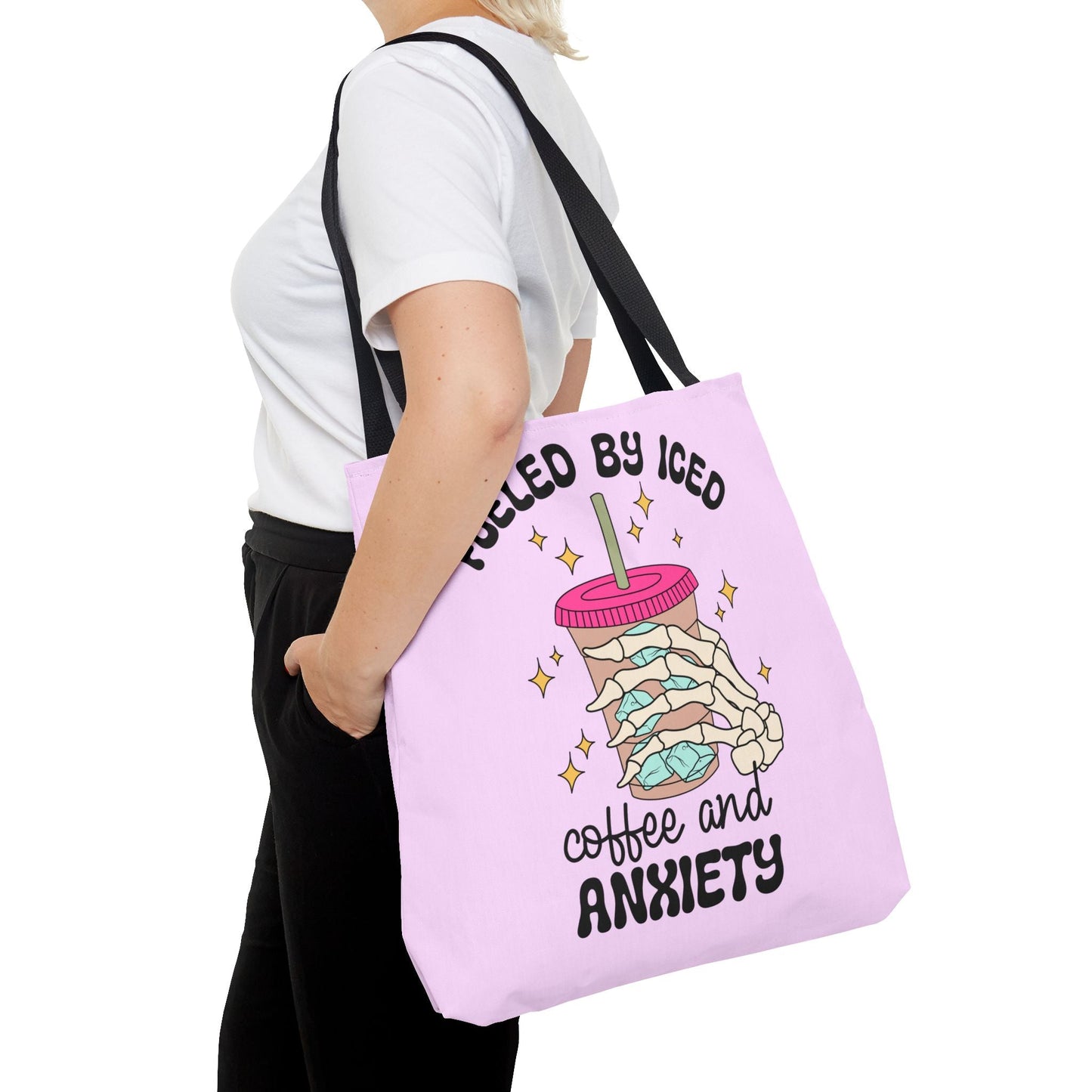 Fueled By Iced Coffee And Anxiety Tote Printify