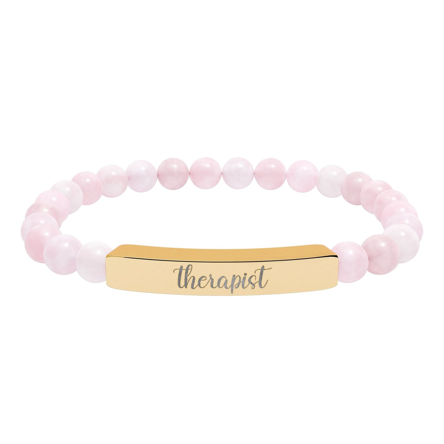 Therapist Natural Stone Bar Bracelet Printify