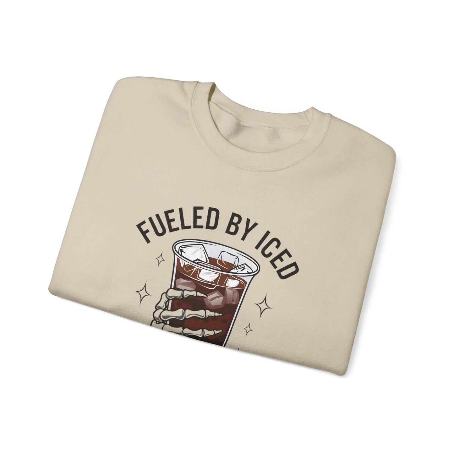 Fueled by Iced Coffee & Anxiety Crewneck - MindLyssMoments LLC