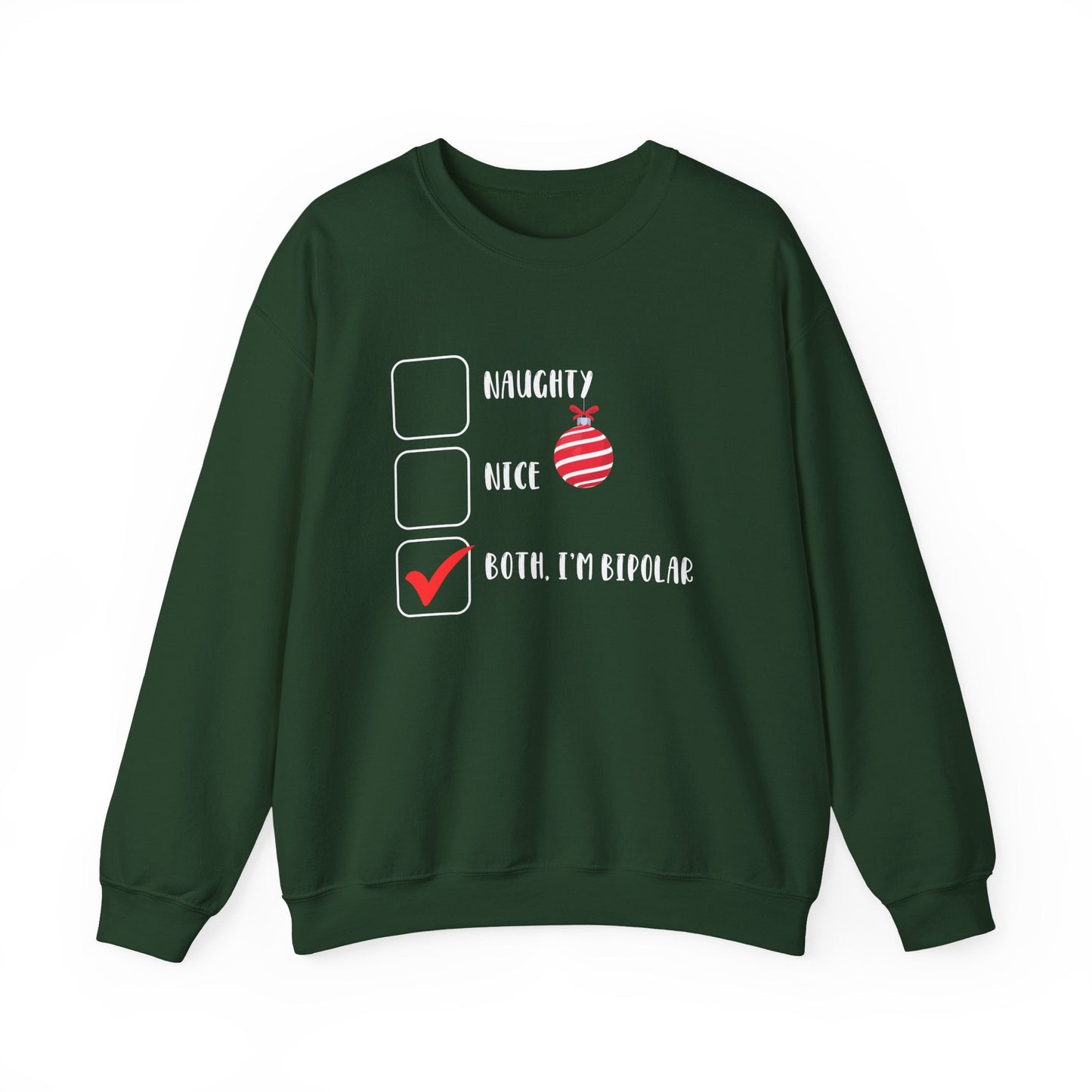 Naughty, Nice, Bipolar Crewneck Printify