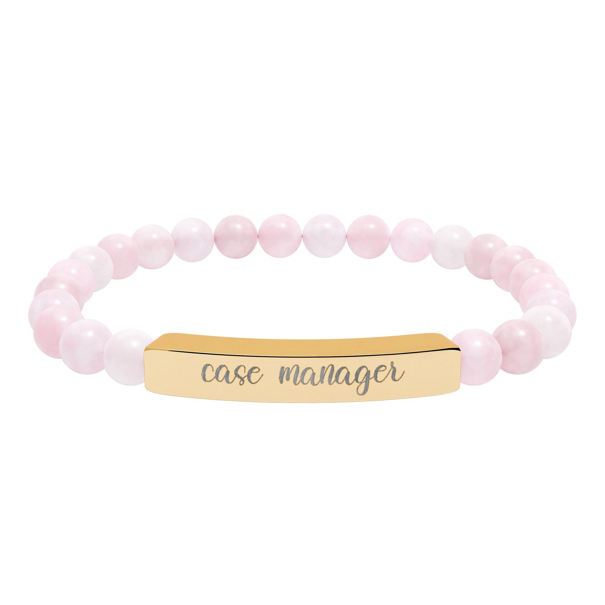 Case Manager Natural Stone Engraved Bar Bracelet Printify