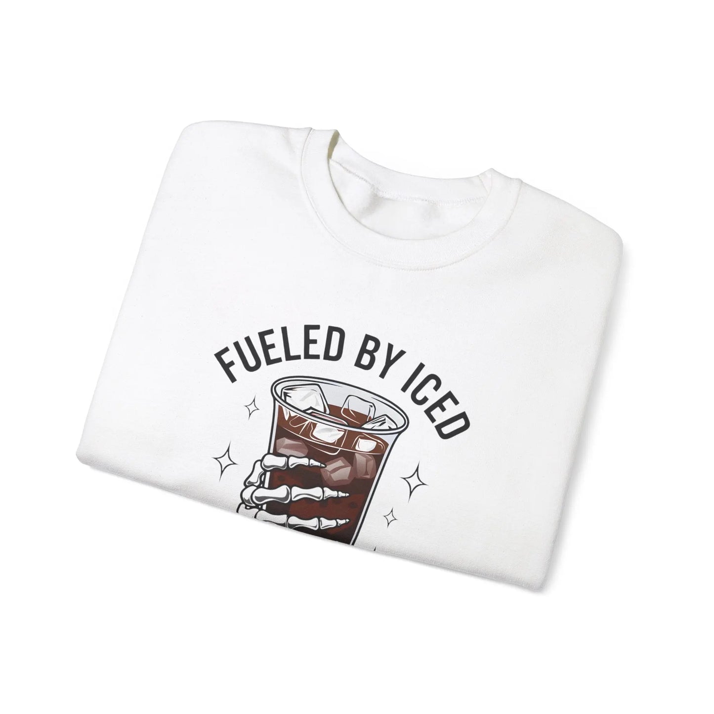 Fueled by Iced Coffee & Anxiety Crewneck - MindLyssMoments LLC