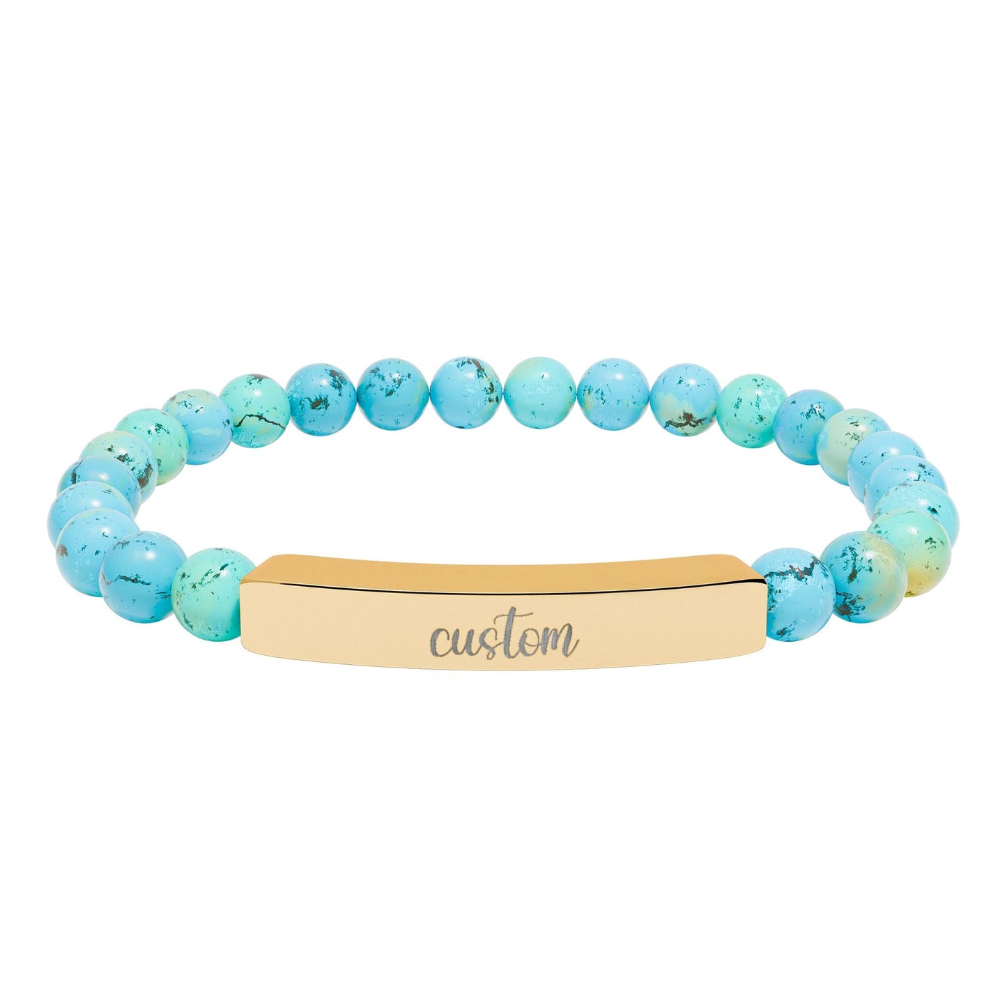 Custom Engraved Natural Stone Bar Bracelet Printify