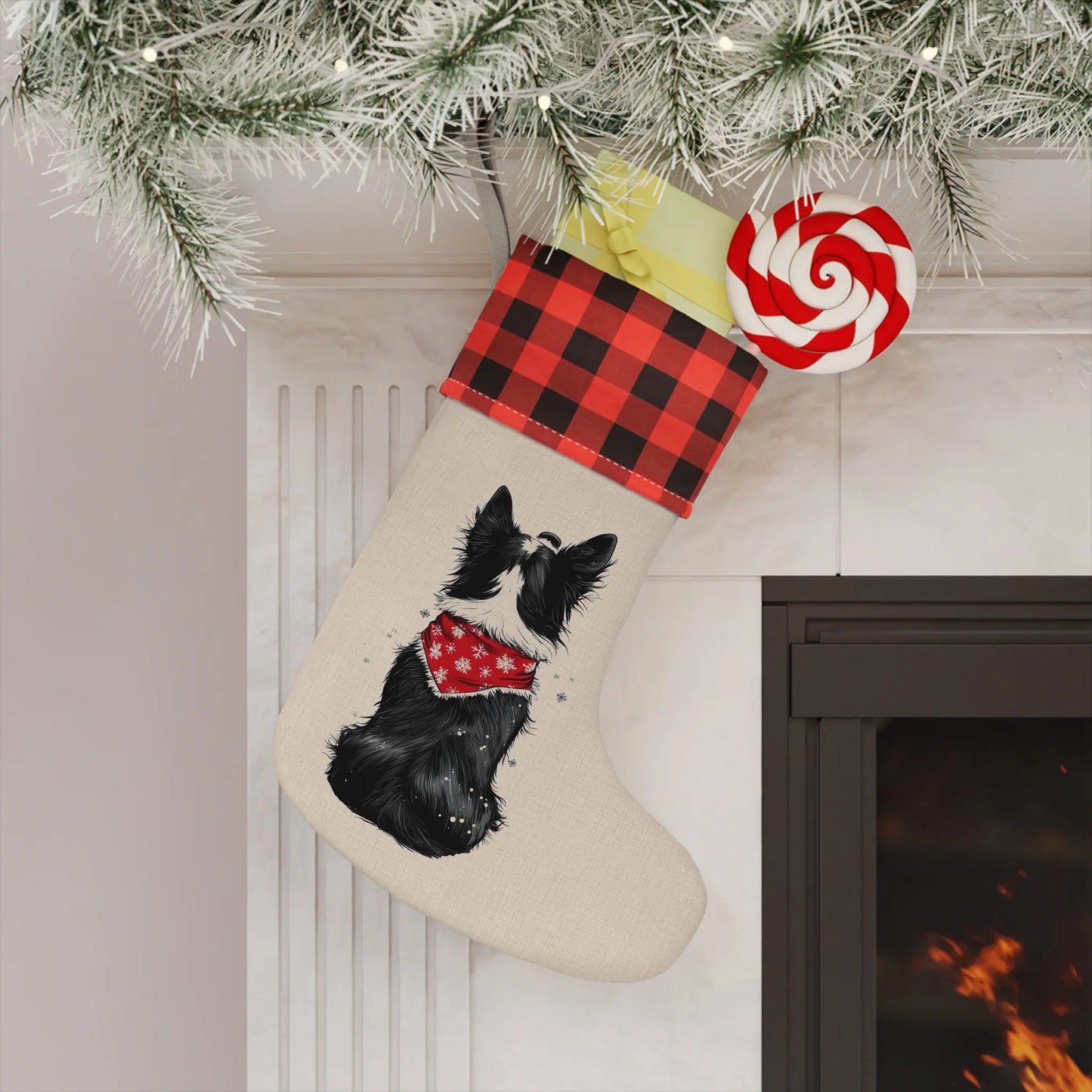 Border Collie Christmas Stocking - Personalization Available! - MindLyssMoments LLC