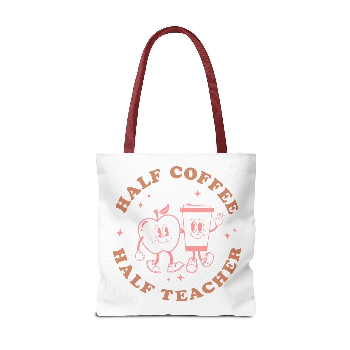 Half Coffee Half Teacher Tote Printify