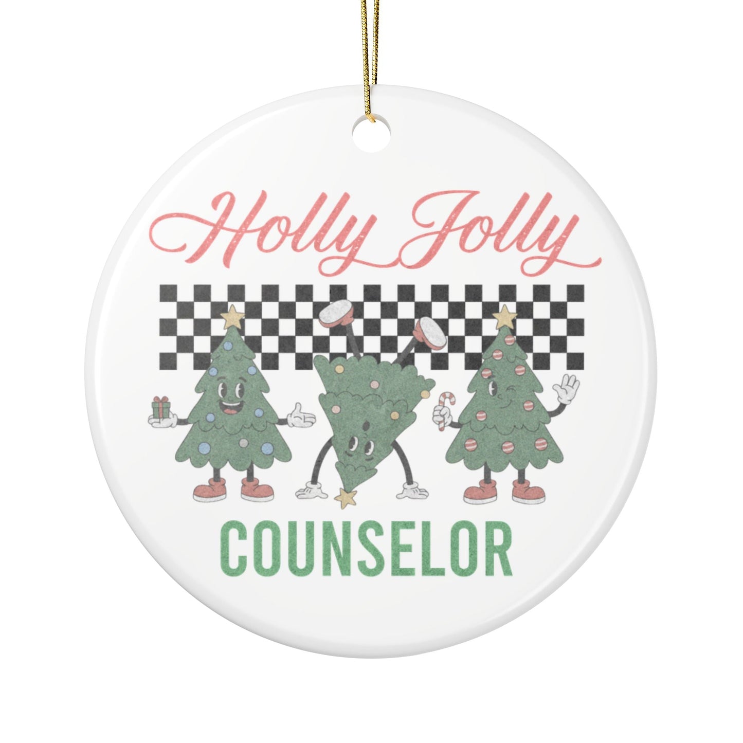 Holly Jolly Counselor Ornament Printify