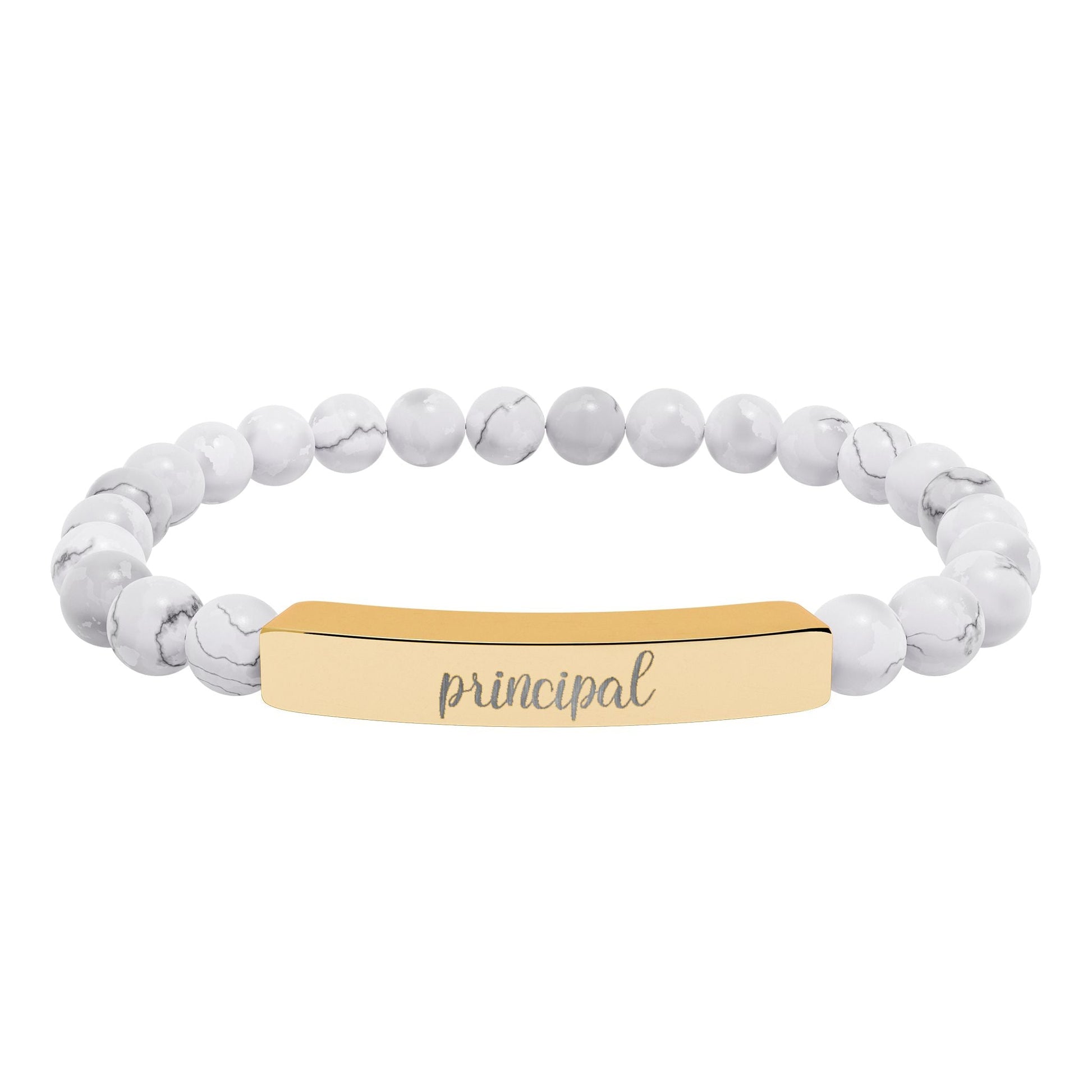 Principal Natural Stone Engraved Bar Bracelet Printify