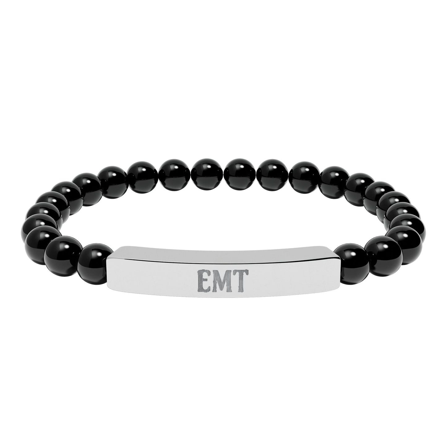 EMT Natural Stone Engraved Bar Bracelet Printify