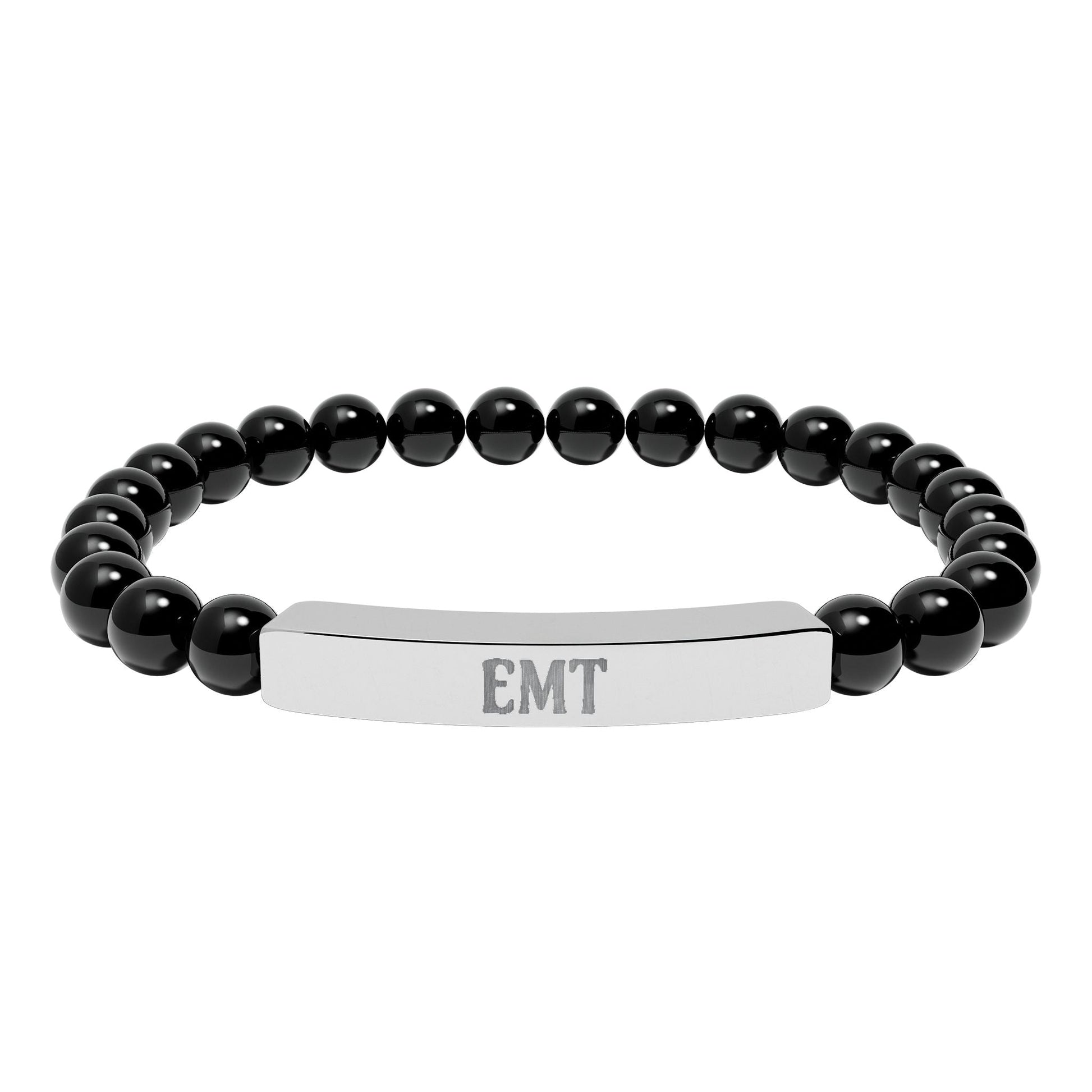 EMT Natural Stone Engraved Bar Bracelet Printify