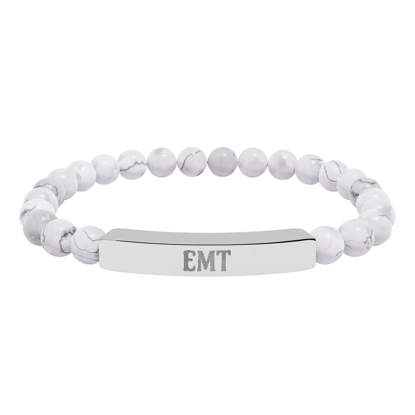 EMT Natural Stone Engraved Bar Bracelet Printify