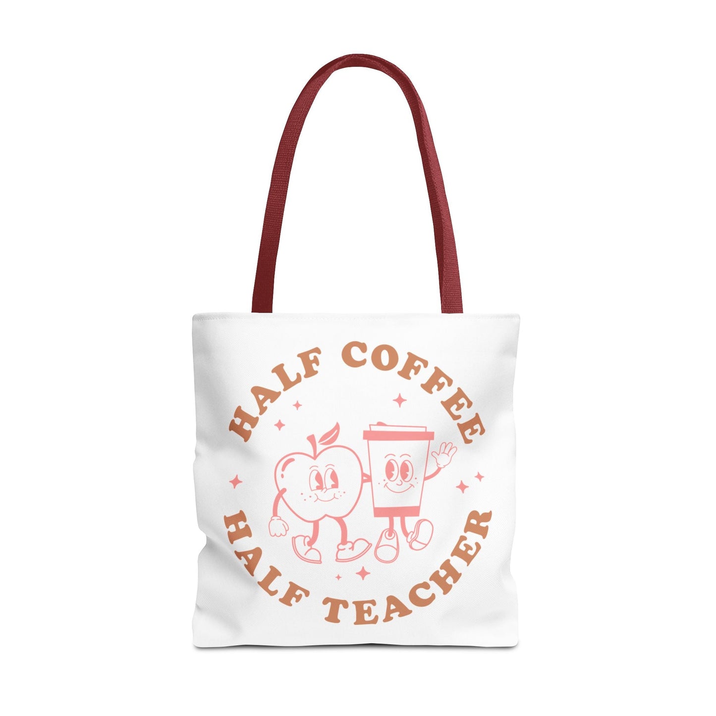 Half Coffee Half Teacher Tote Printify