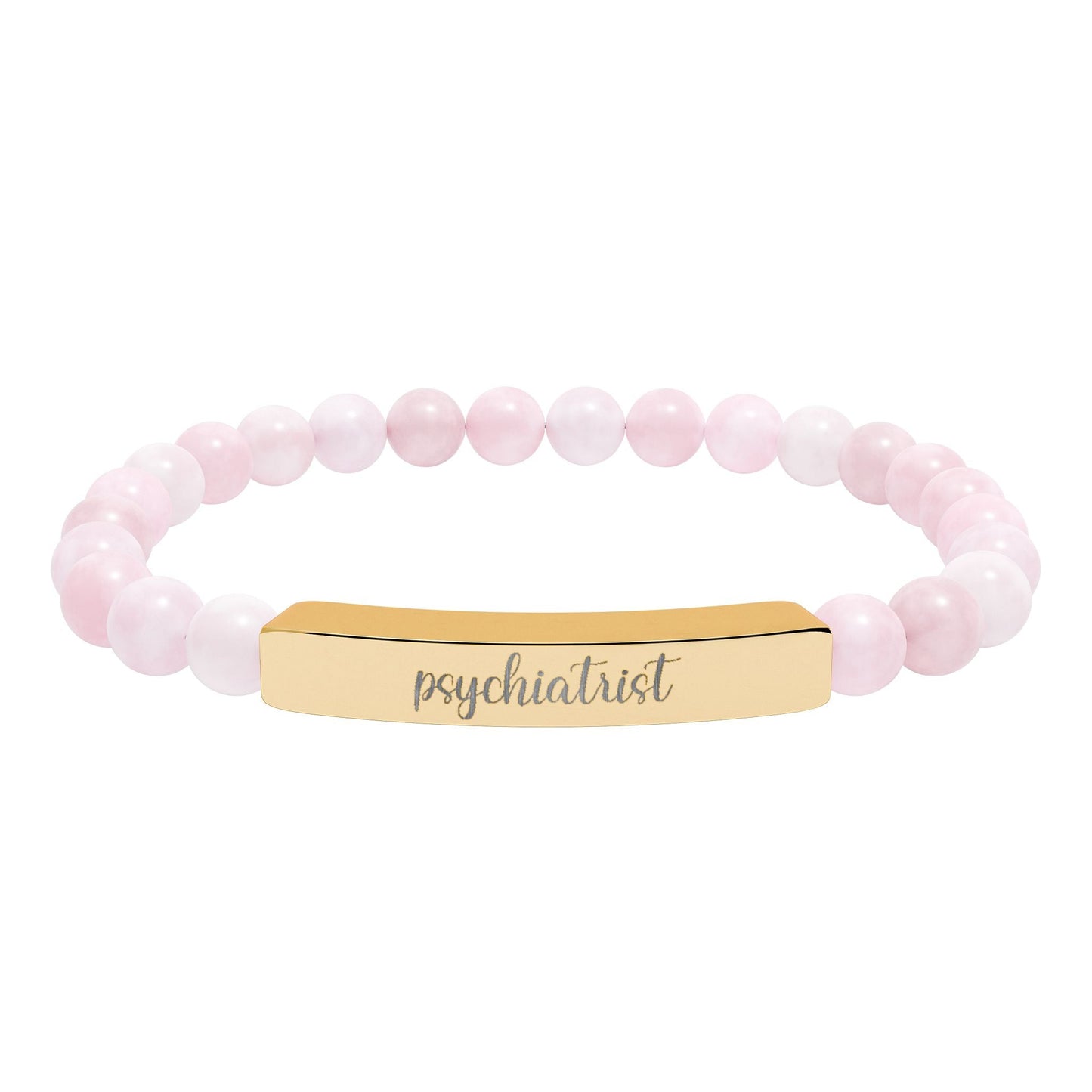 Psychiatrist Natural Stone Engraved Bar Bracelet Printify
