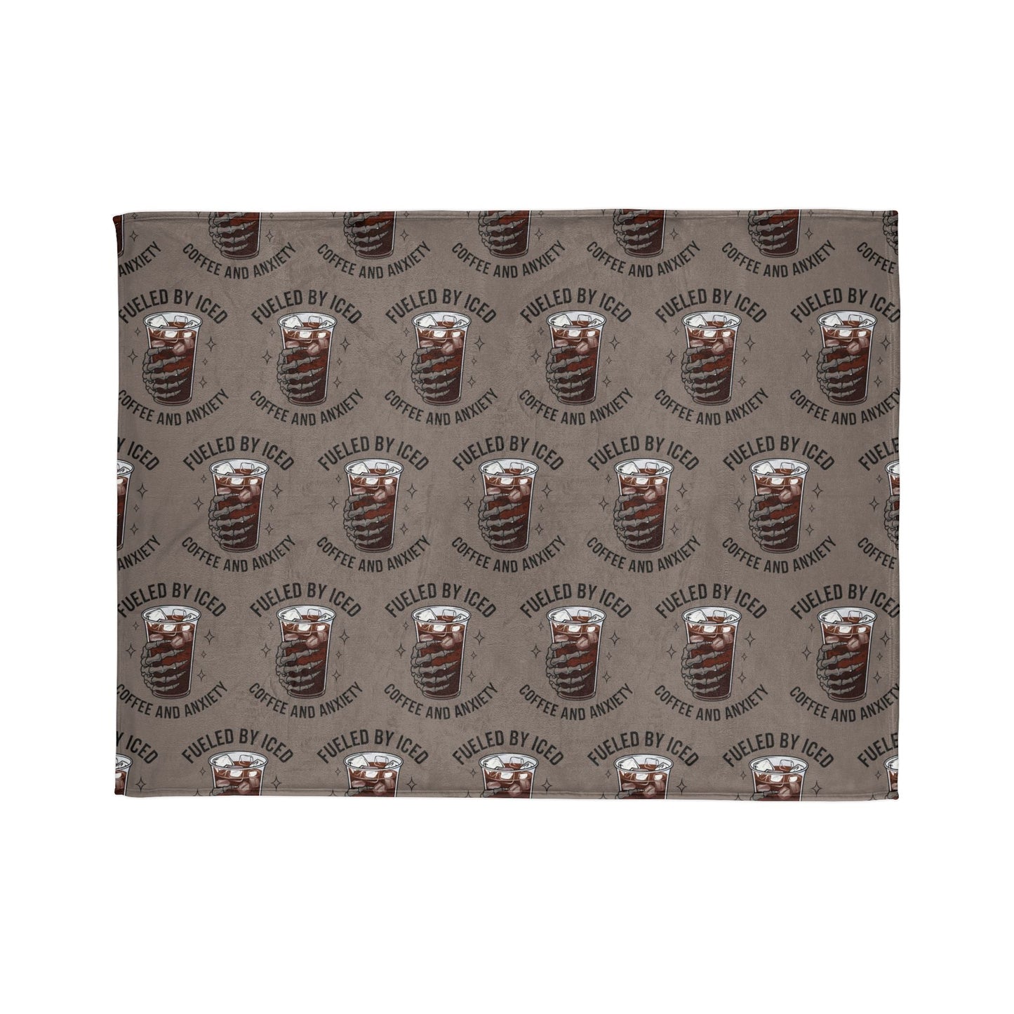 Fueled by Iced Coffee and Anxiety Blanket Printify