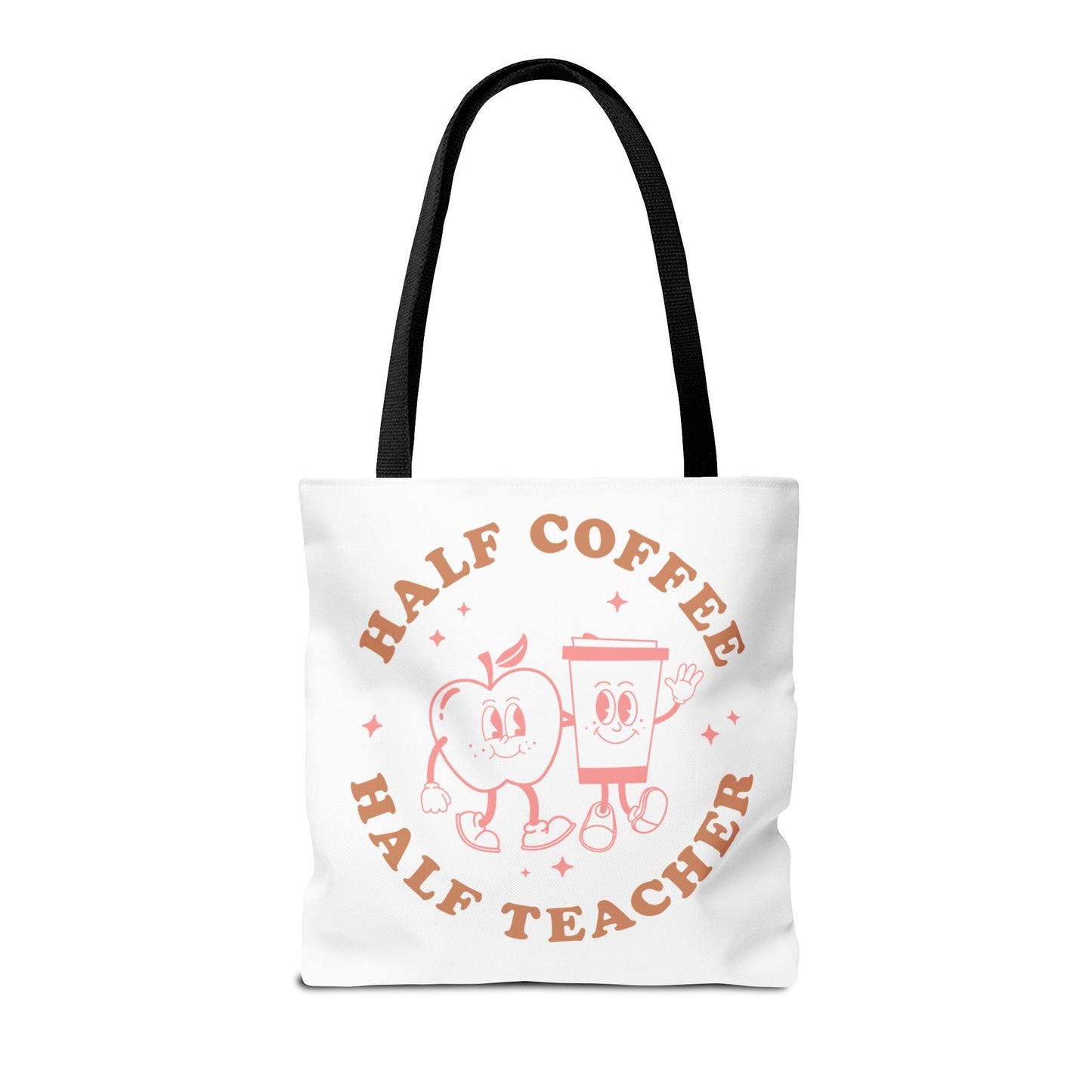 Half Coffee Half Teacher Tote Printify