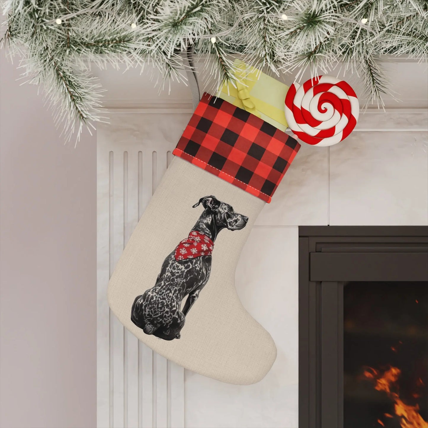 Great Dane Christmas Stocking - Personalization Available! - MindLyssMoments LLC