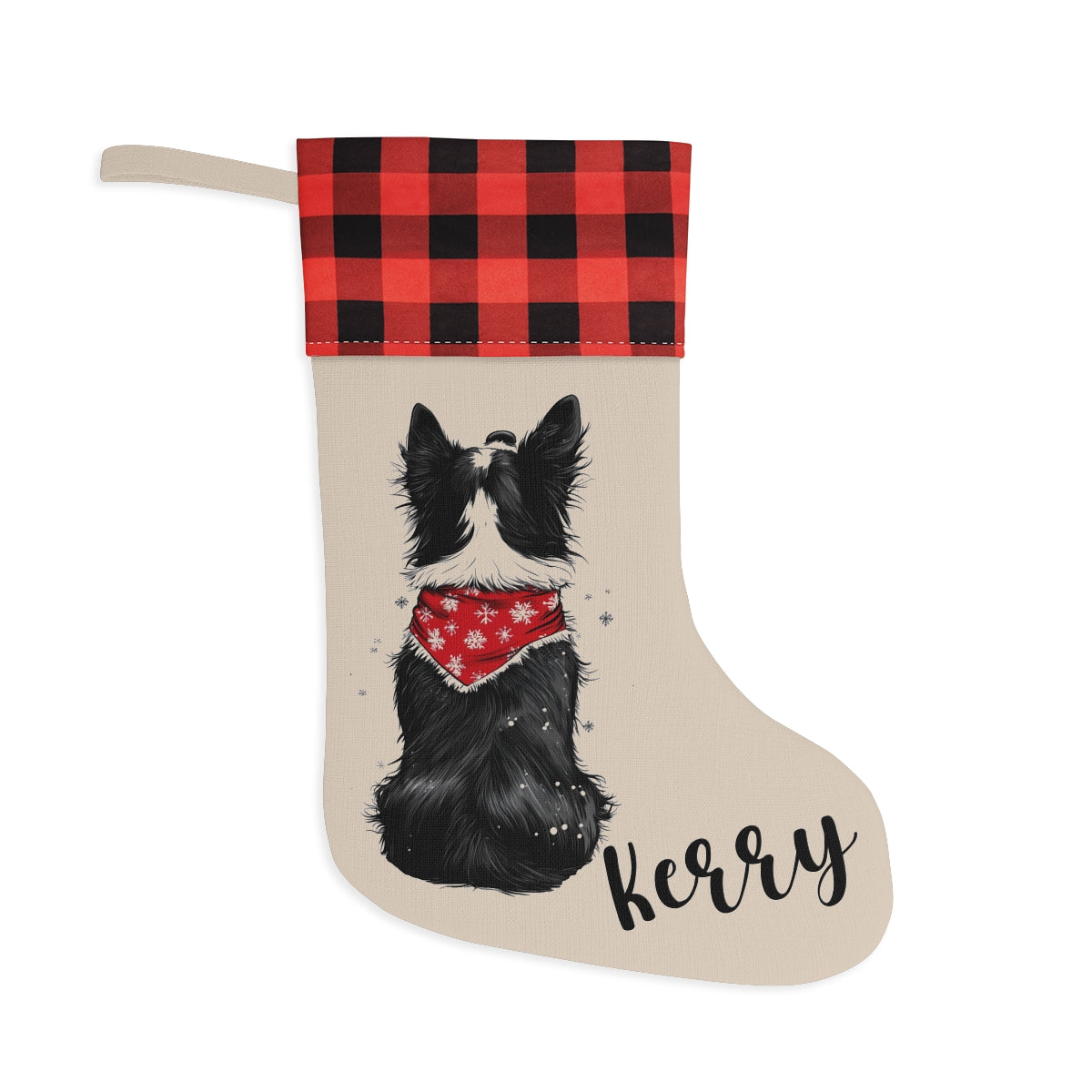 Border Collie Christmas Stocking - Personalization Available!