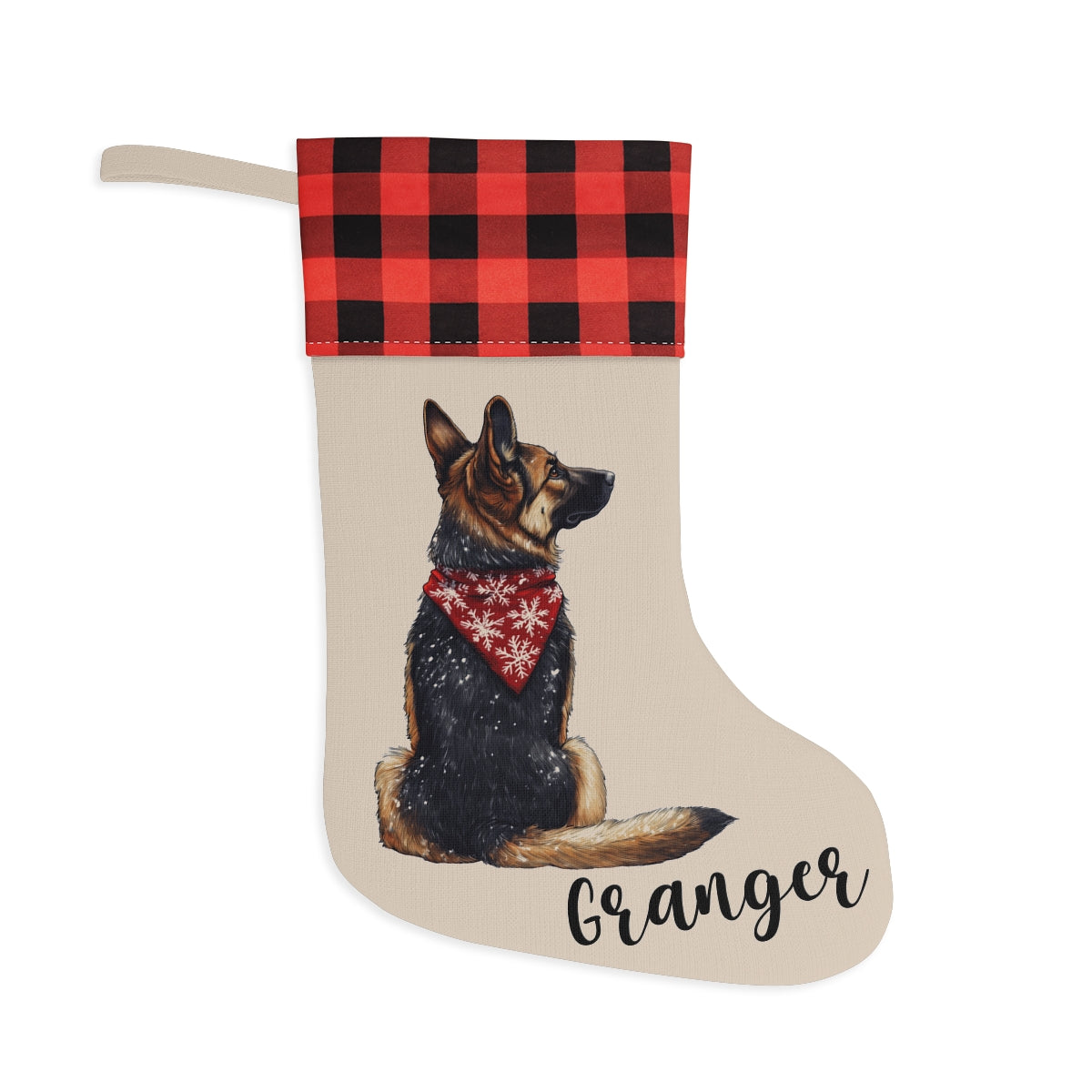 German Shepherd Christmas Stocking - Personalization Available!