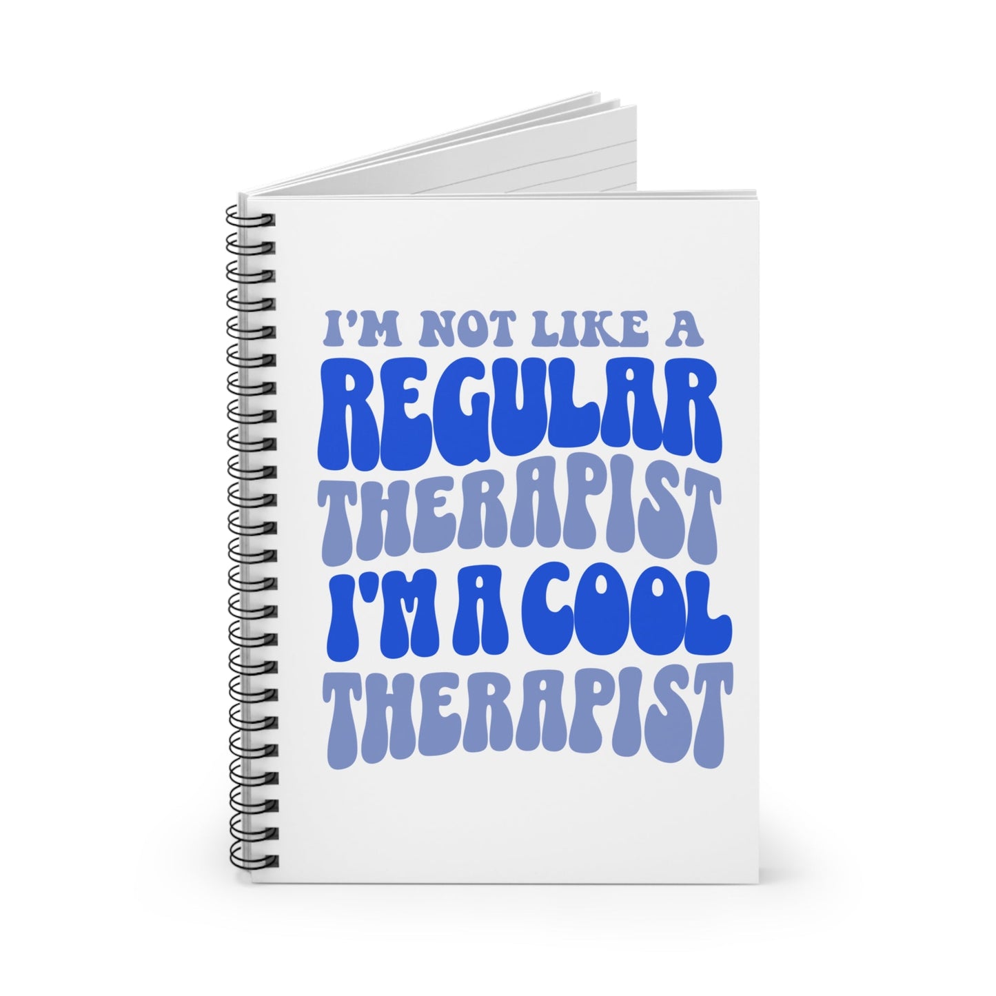 The Cool Therapist (Blue) Spiral Notebook Printify