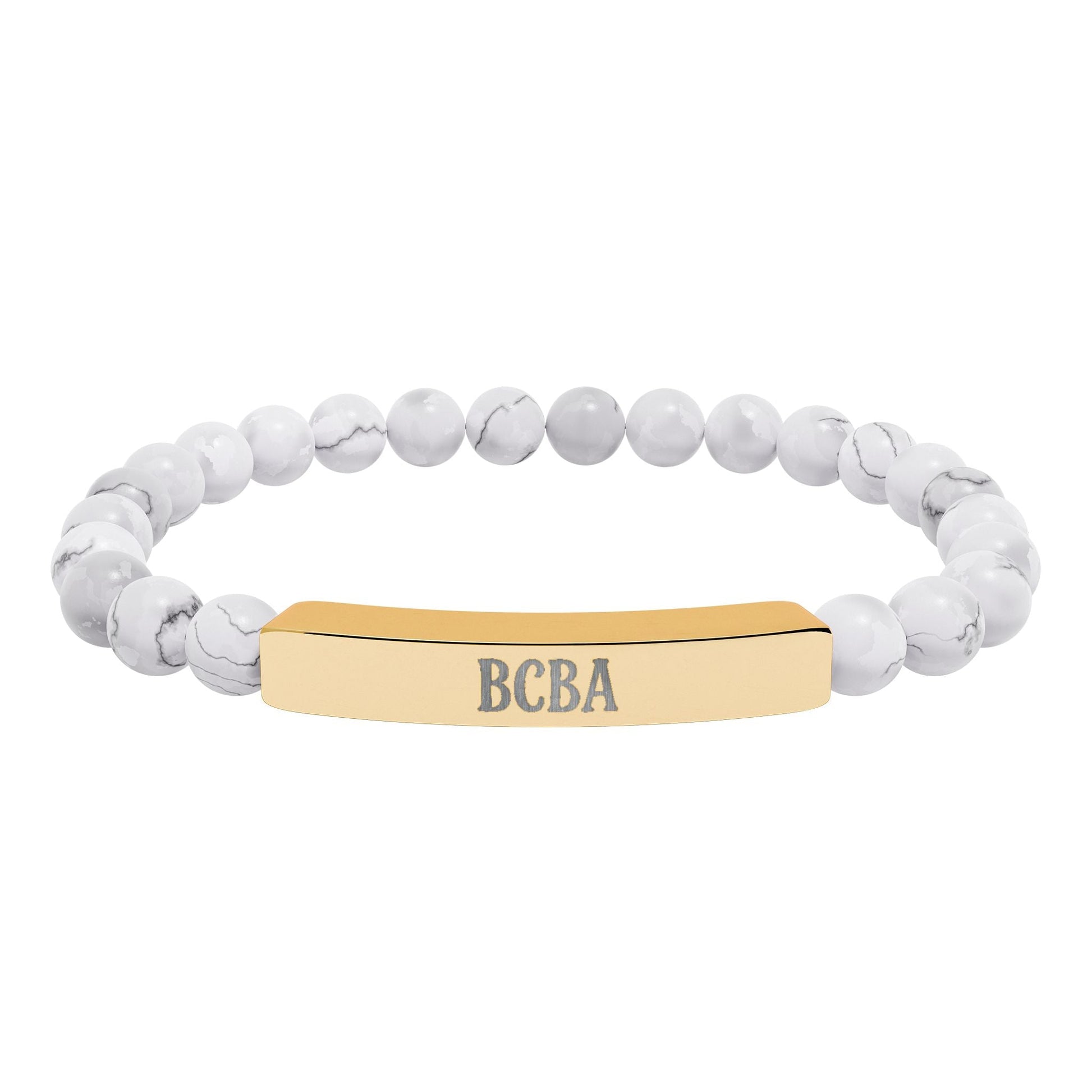 BCBA Natural Stone Engraved Bar Bracelet Printify