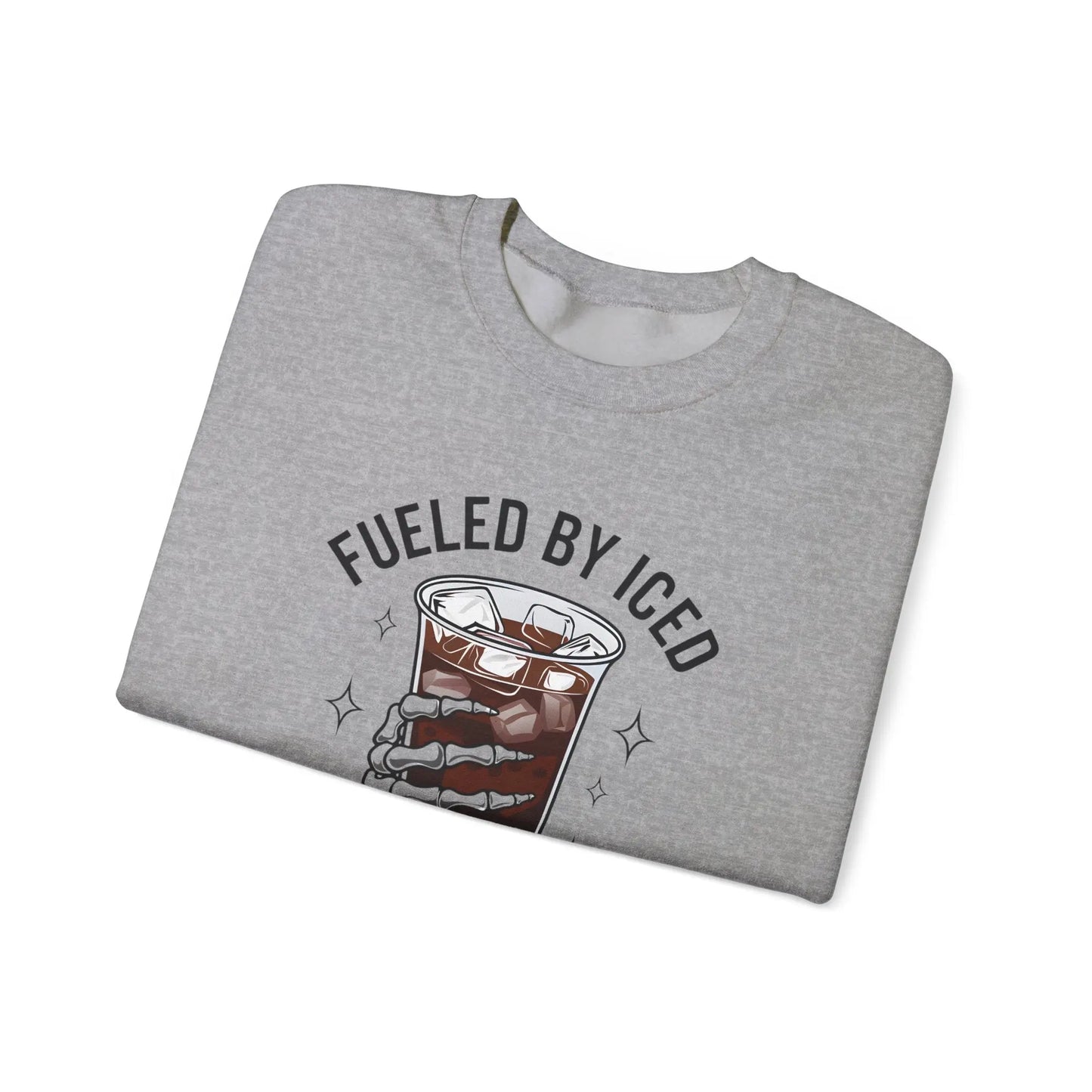 Fueled by Iced Coffee & Anxiety Crewneck - MindLyssMoments LLC