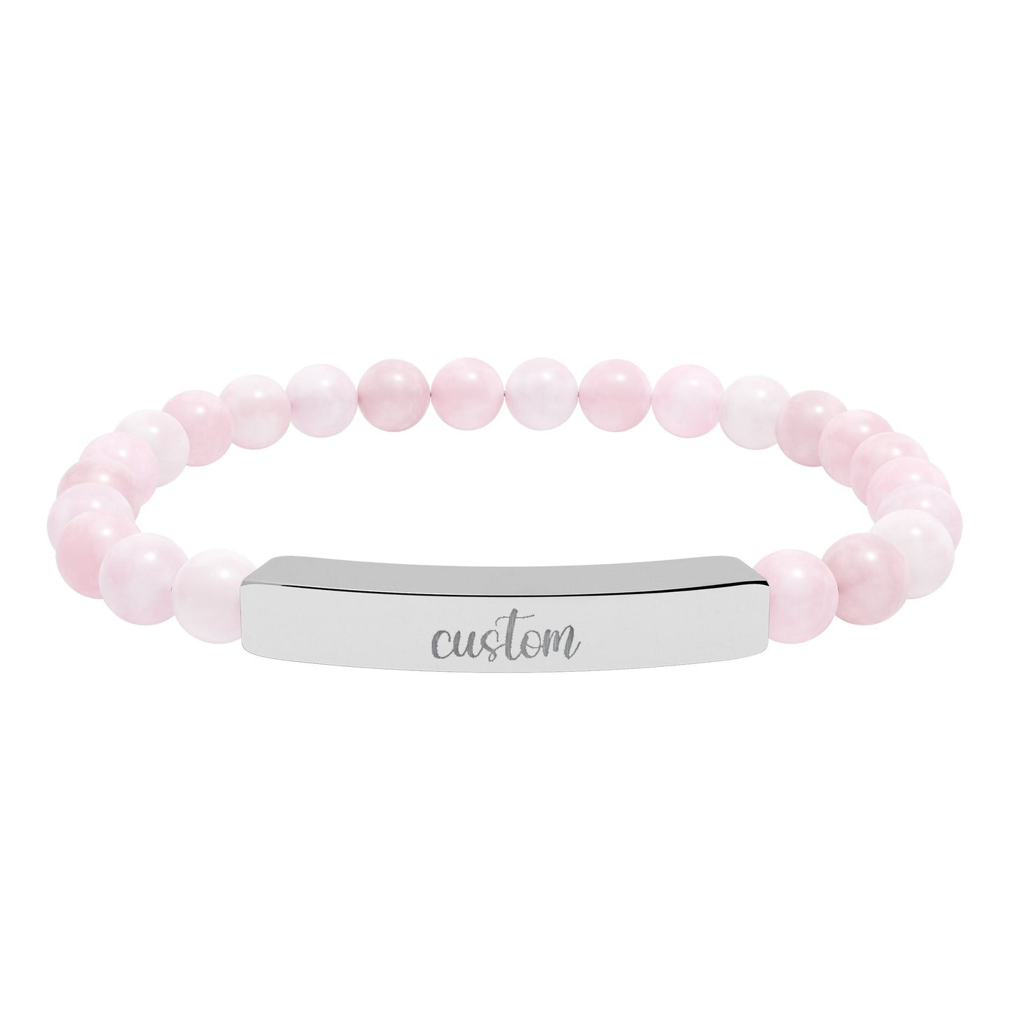Custom Engraved Natural Stone Bar Bracelet Printify